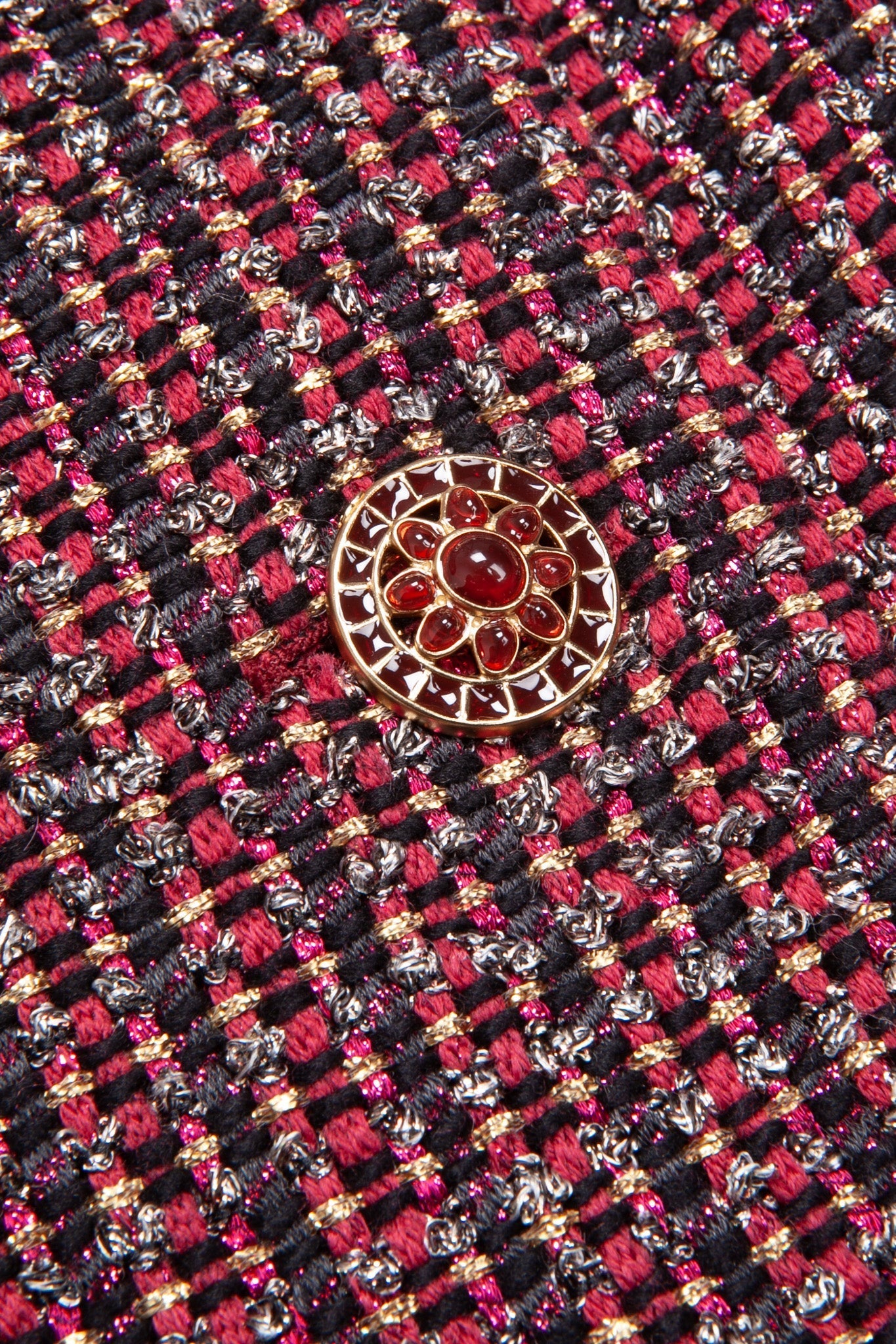 CHANEL Jacket Tweed Paris-Bombay Gold & Red