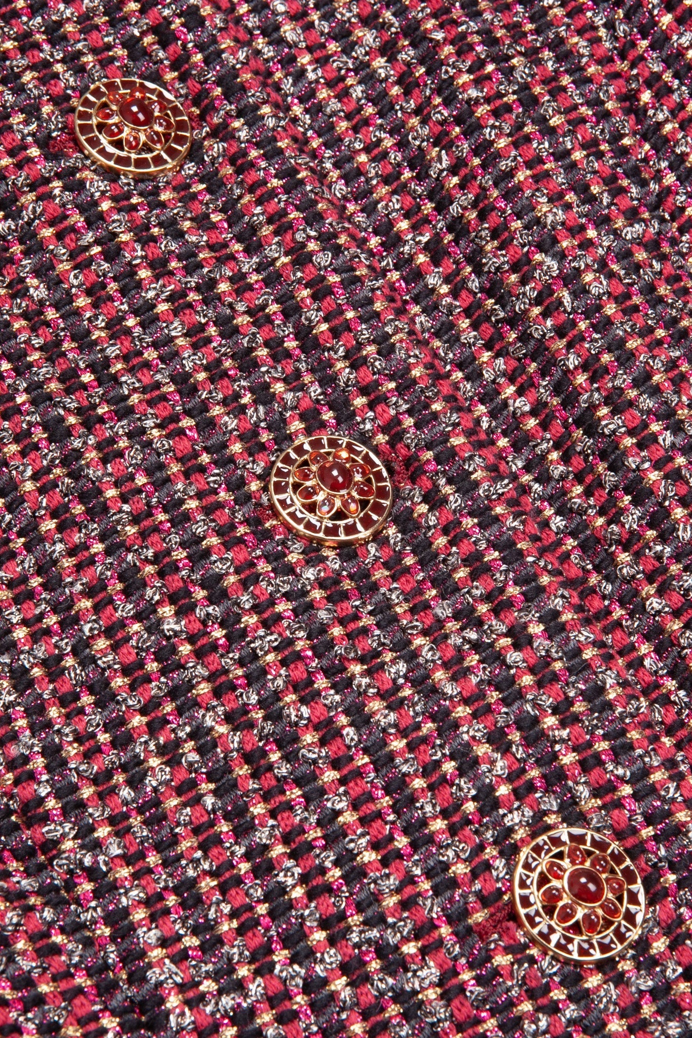 CHANEL Jacket Tweed Paris-Bombay Gold & Red