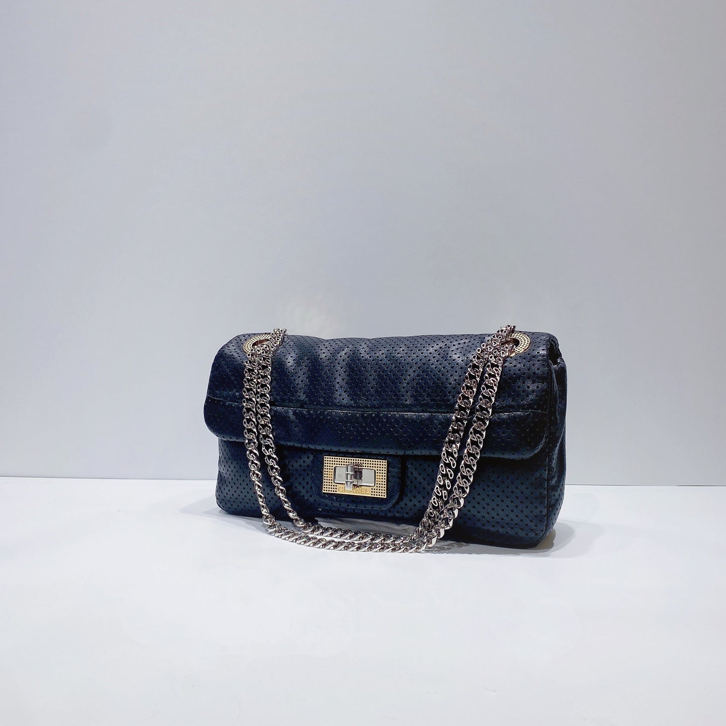 No.3660-Chanel Lambskin Perforated Leather Drill Flap Bag