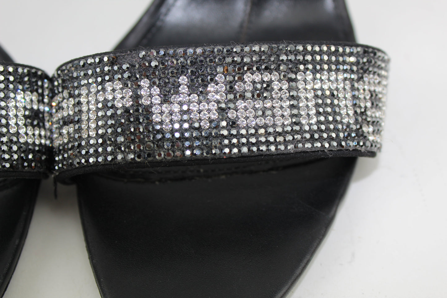 ALEXANDER WANG JANE CRYSTAL LOGO ANKLE STRAP SANDAL