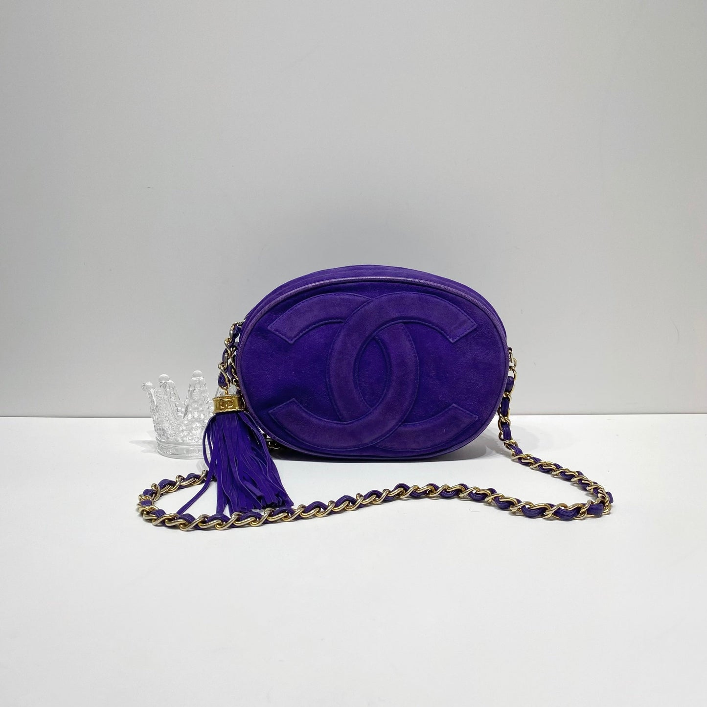No.4372-Chanel Vintage Suede Timeless CC Camera Bag