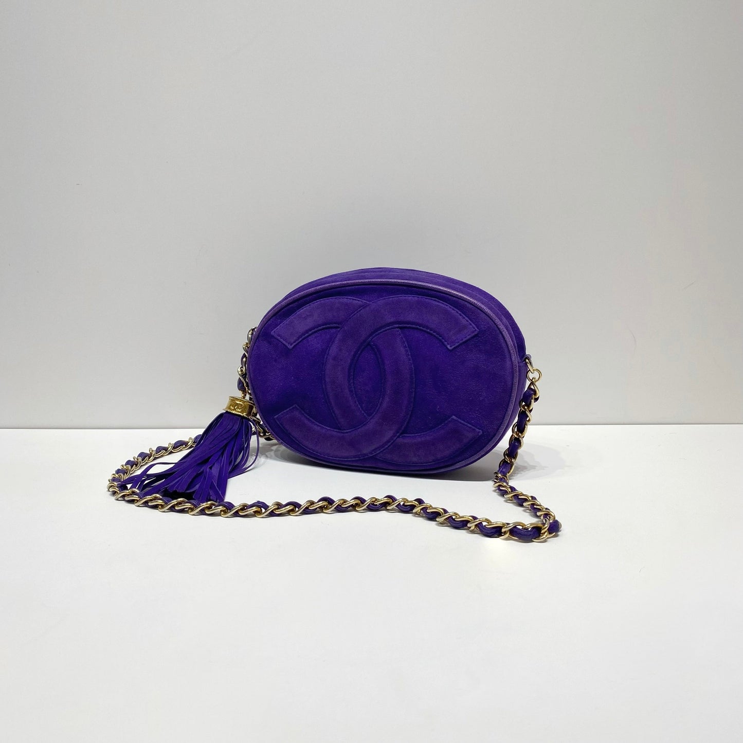 No.4372-Chanel Vintage Suede Timeless CC Camera Bag