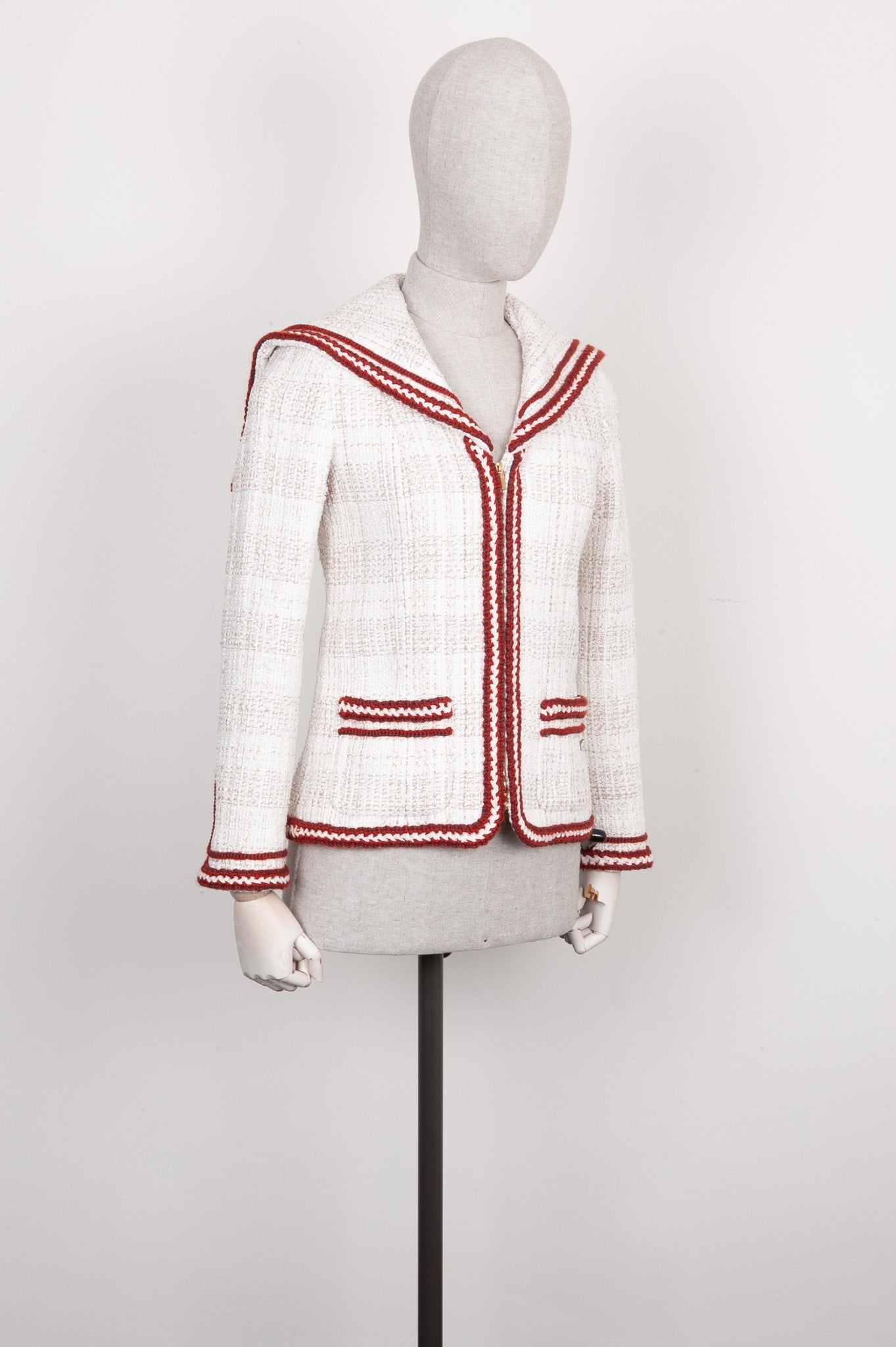 CHANEL Jacket White Beige Paris-Hamburg