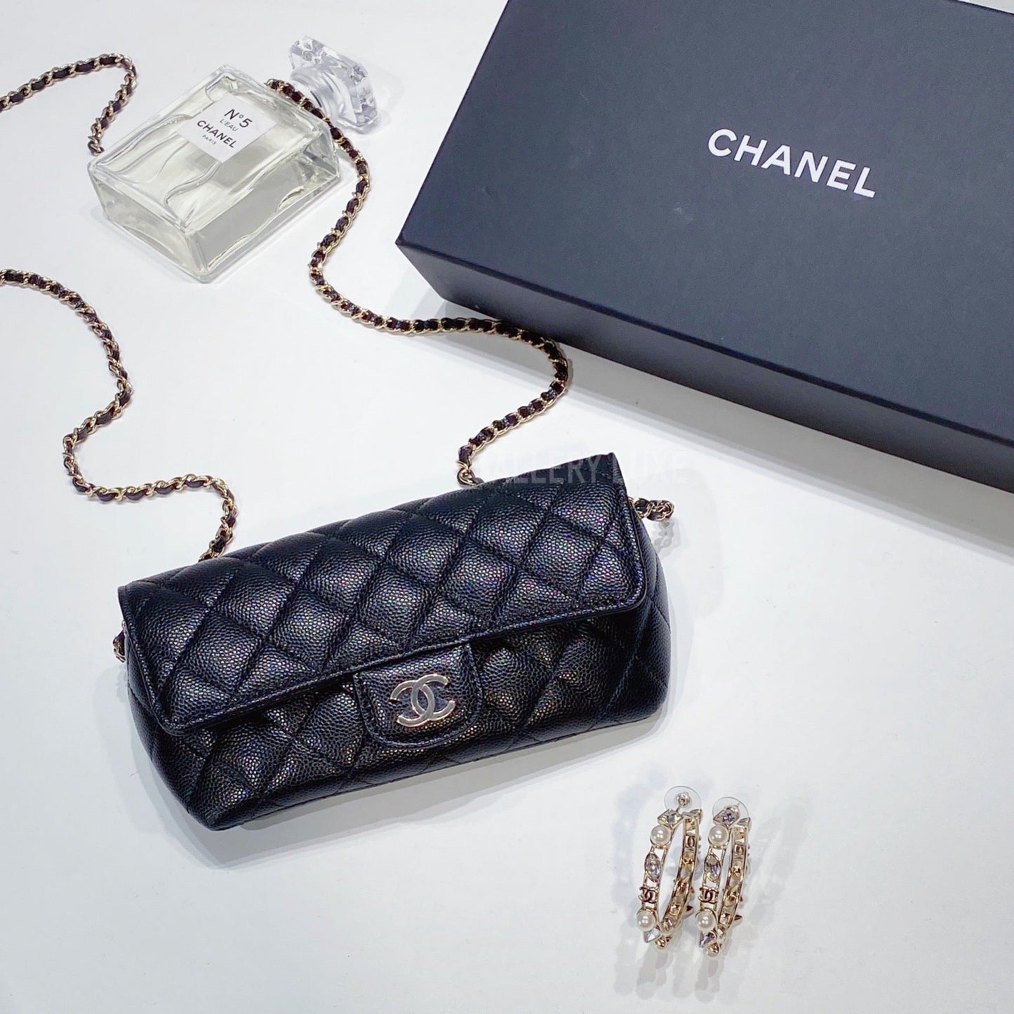 No.3393-Chanel Caviar Glasses Case With Classic Chain  (Brand New / 全新貨品)
