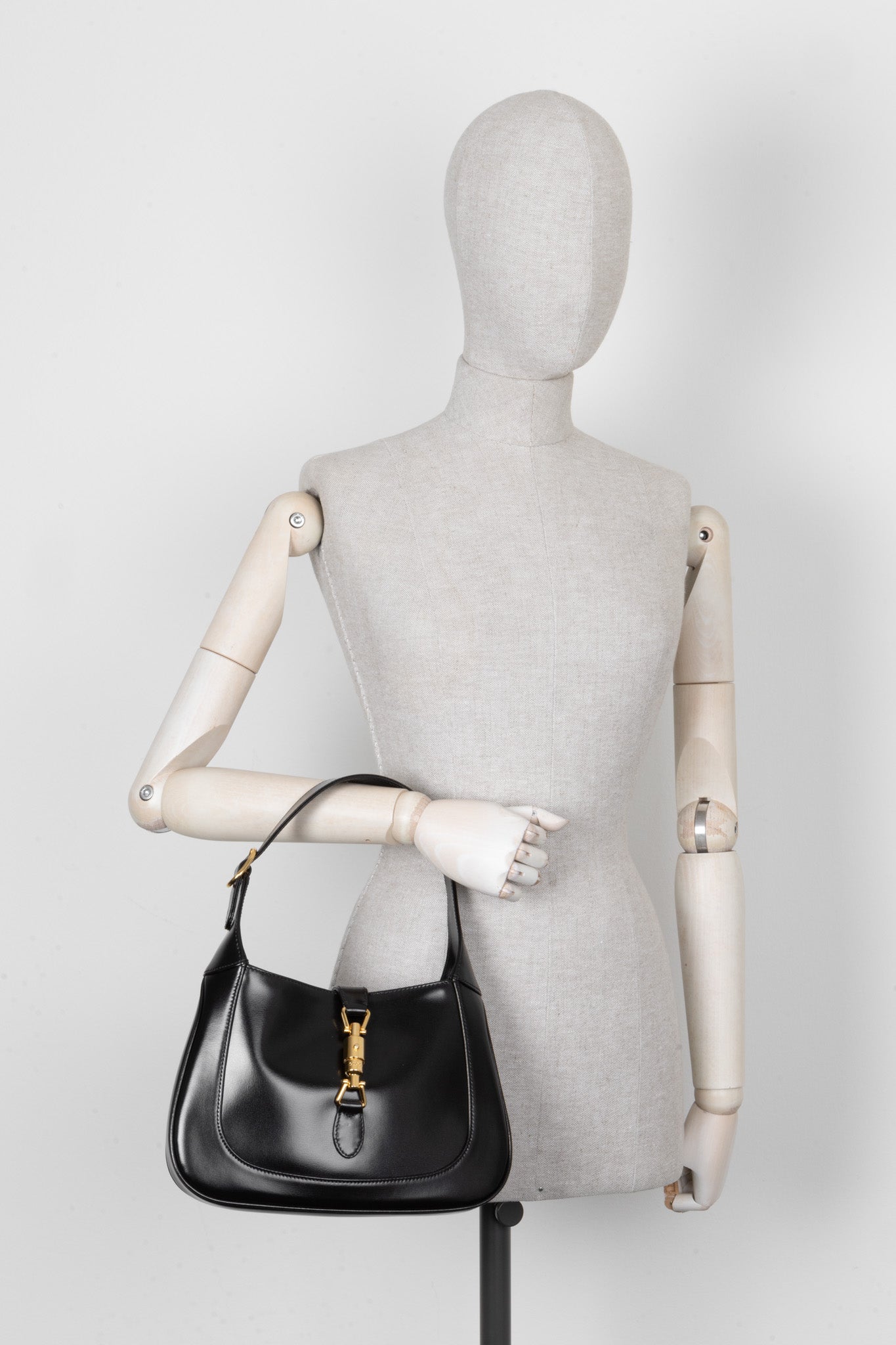 Luxury Gucci Trending 2025 Small Jackie Shoulder Bag Leather Black