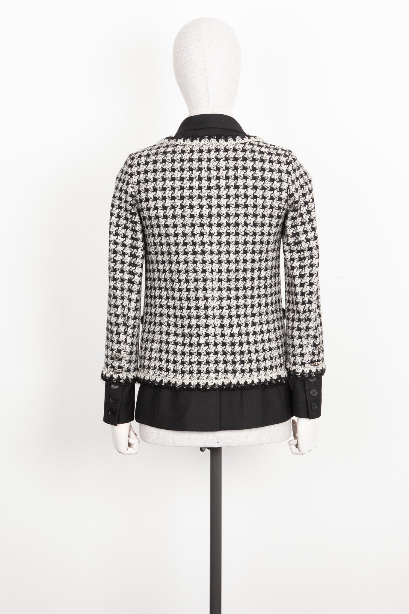 CHANEL Layered Jacket Tweed Houndstooth