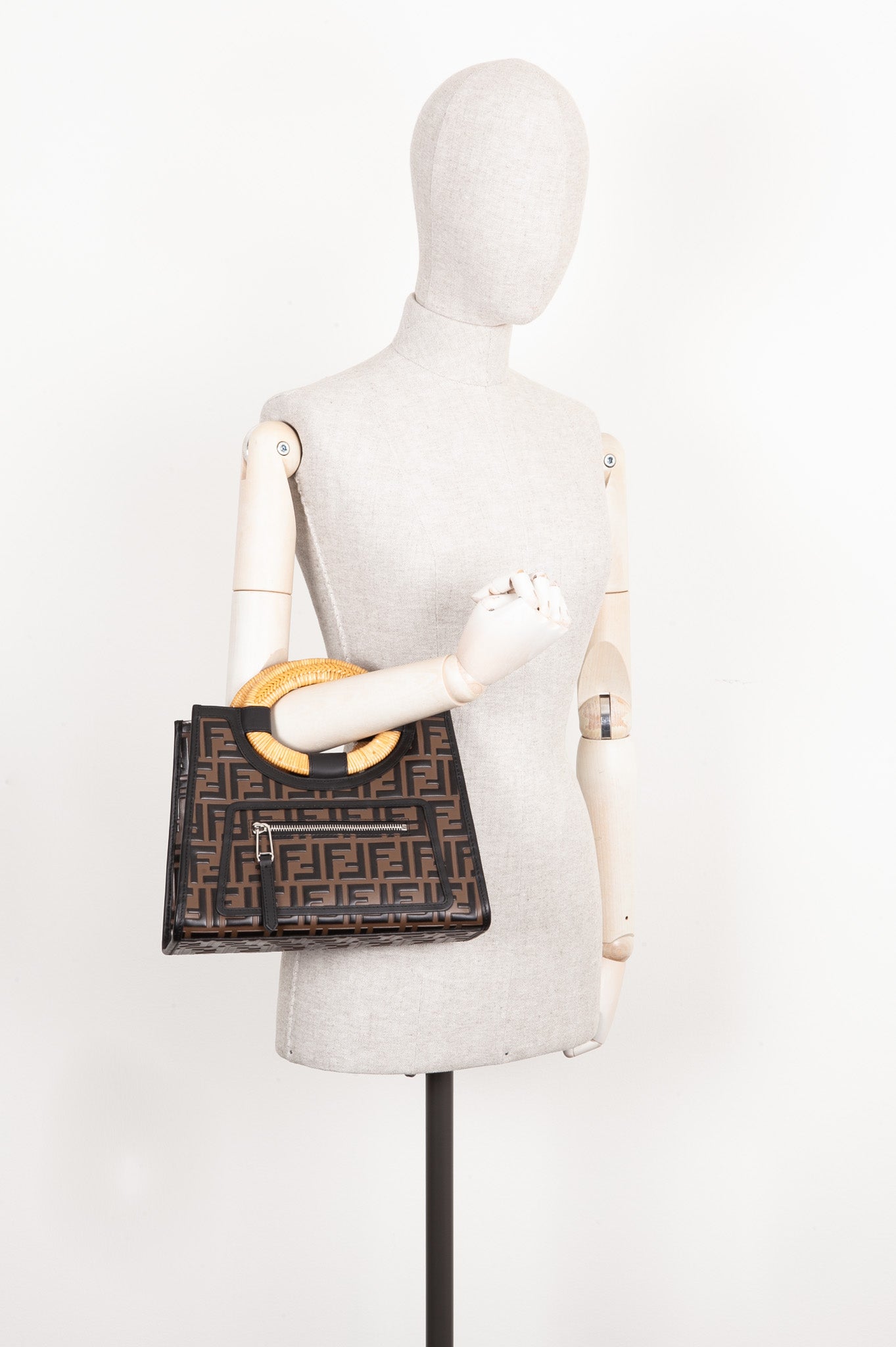 Luxury Fendi Small Runaway Tote Bag Zucca