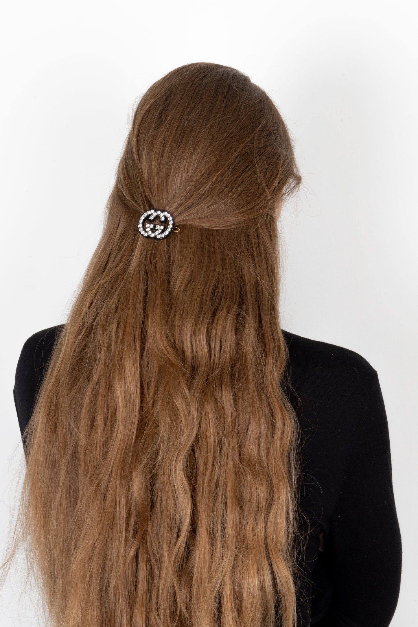 Luxury Gucci Trending 2025 GG Hairclip Black Crystals