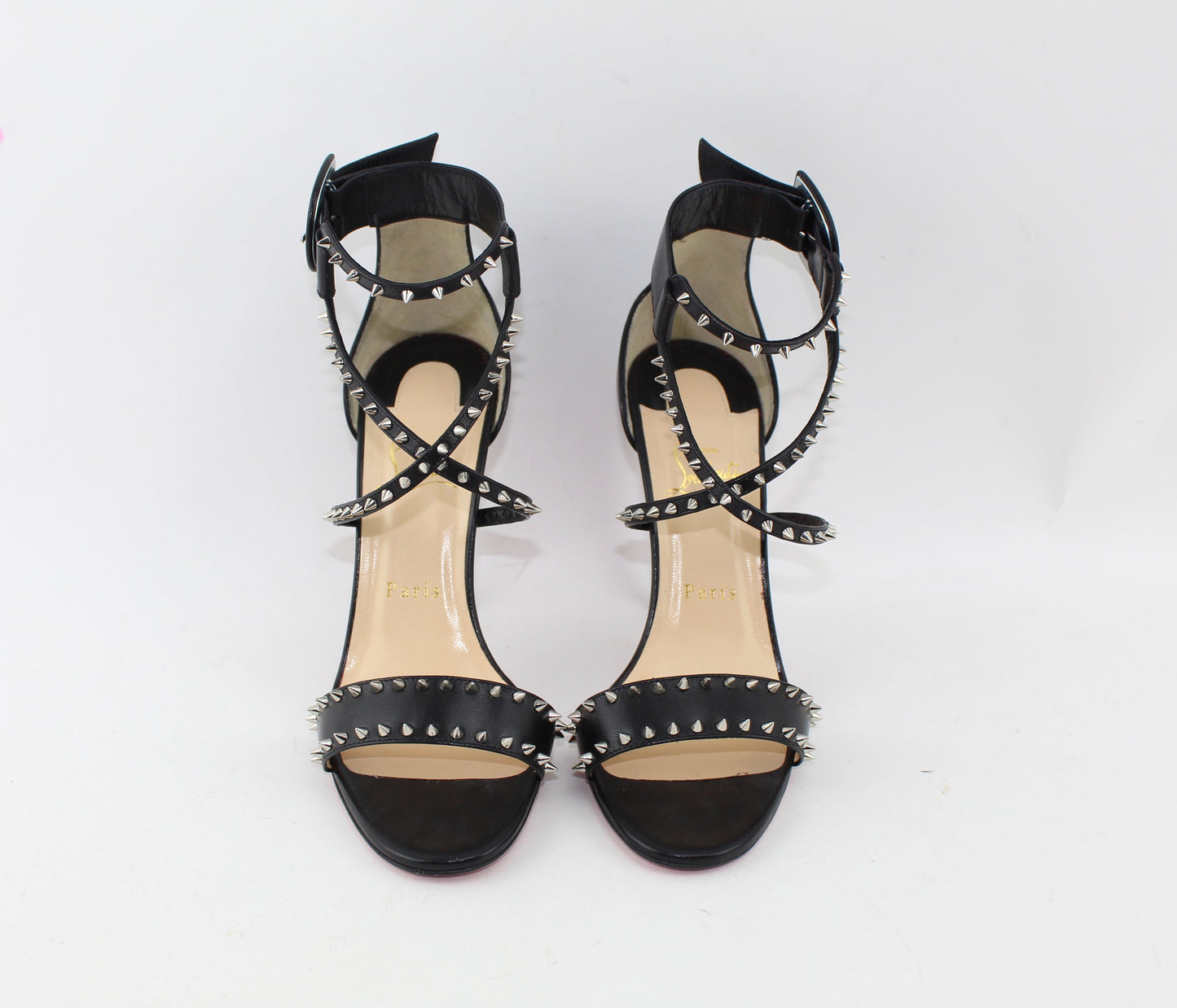 CHRISTIAN LOUBOUTIN CHOCA SPIKES 100 SIZE 38.5