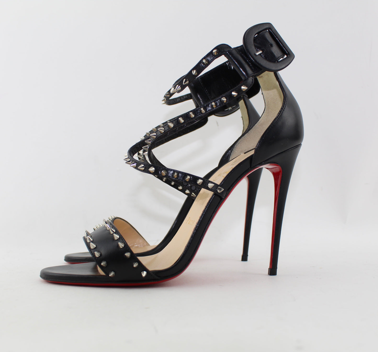 CHRISTIAN LOUBOUTIN CHOCA SPIKES 100 SIZE 38.5