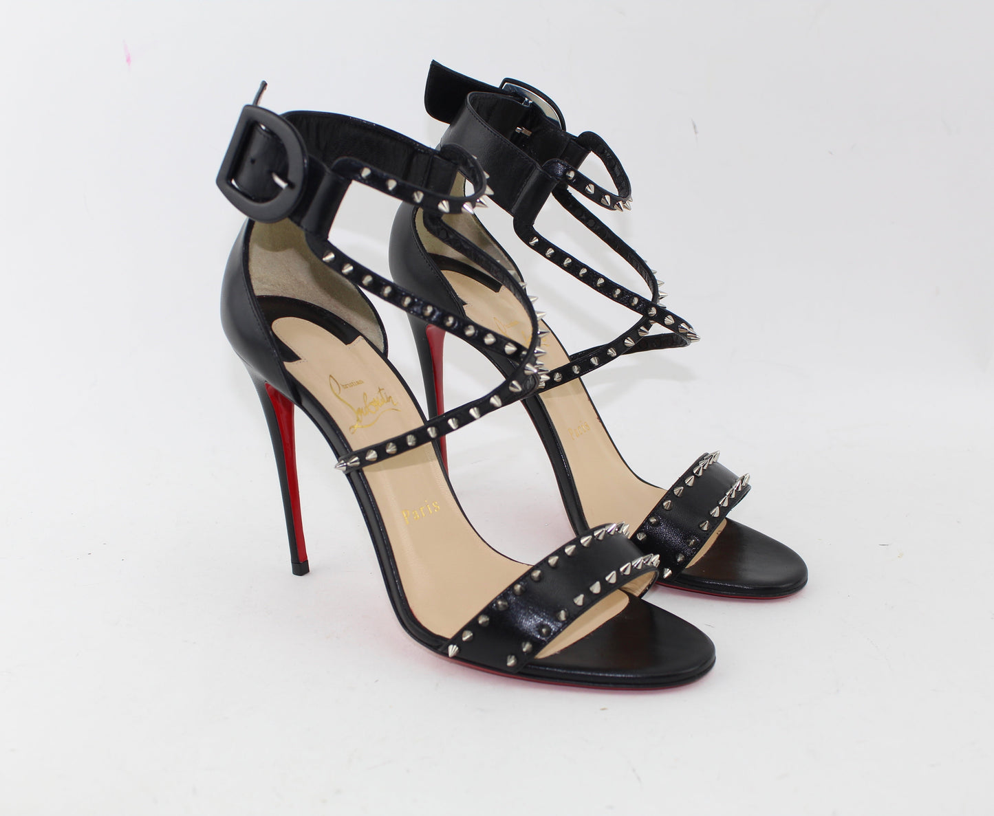 CHRISTIAN LOUBOUTIN CHOCA SPIKES 100 SIZE 38.5