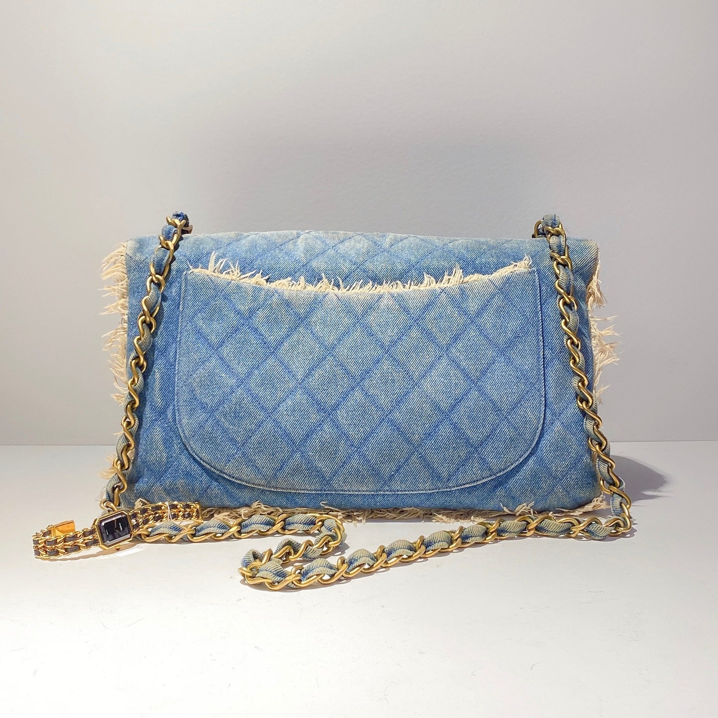 No.2353-Chanel Vintage Denim Maxi Jumbo Flap Bag