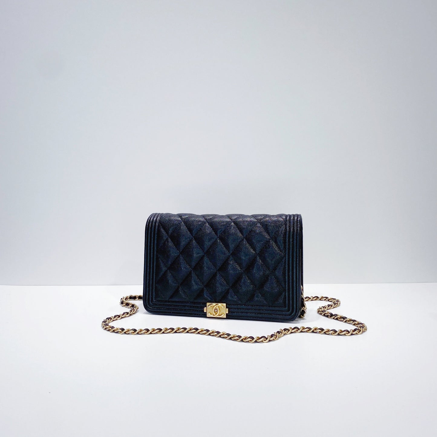 No.3668-Chanel Caviar Boy Wallet On Chain