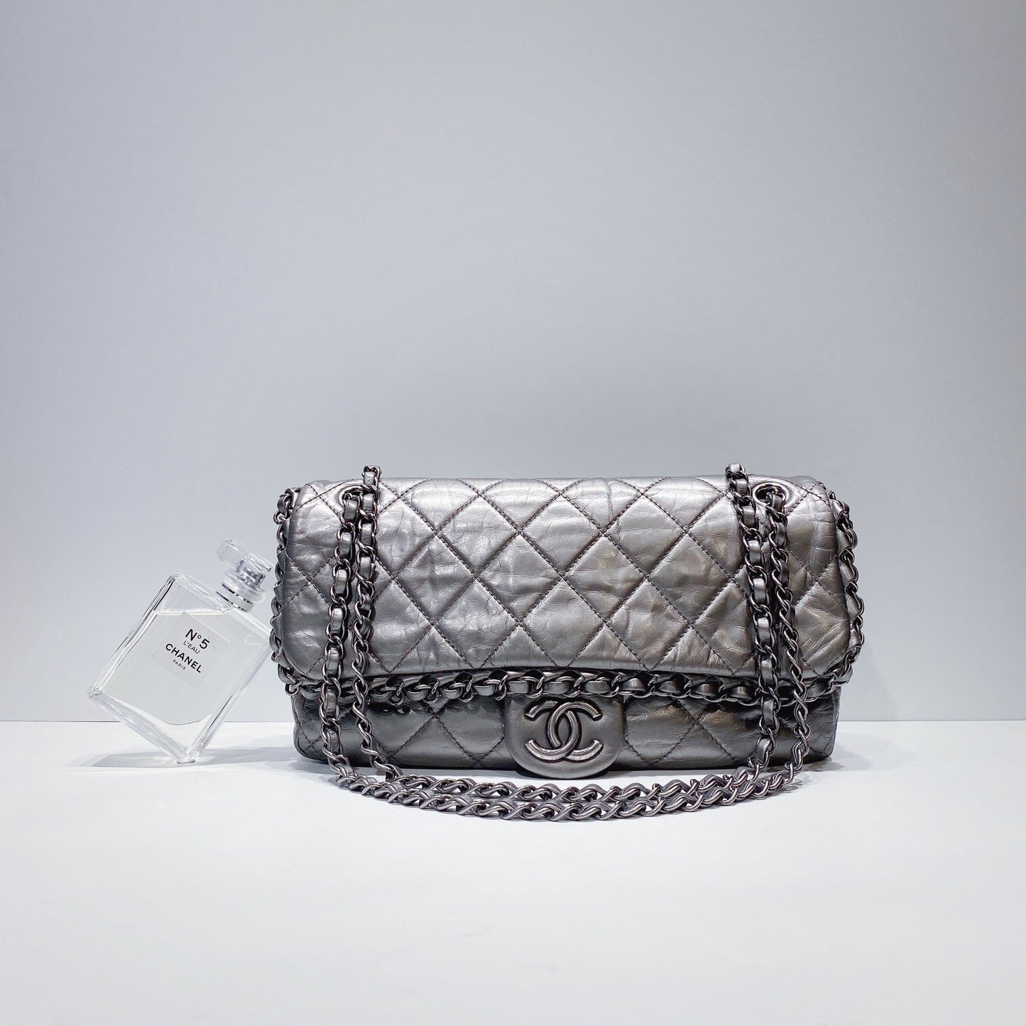 No.3400-Chanel Aged Calfskin Chain Me Flap Bag