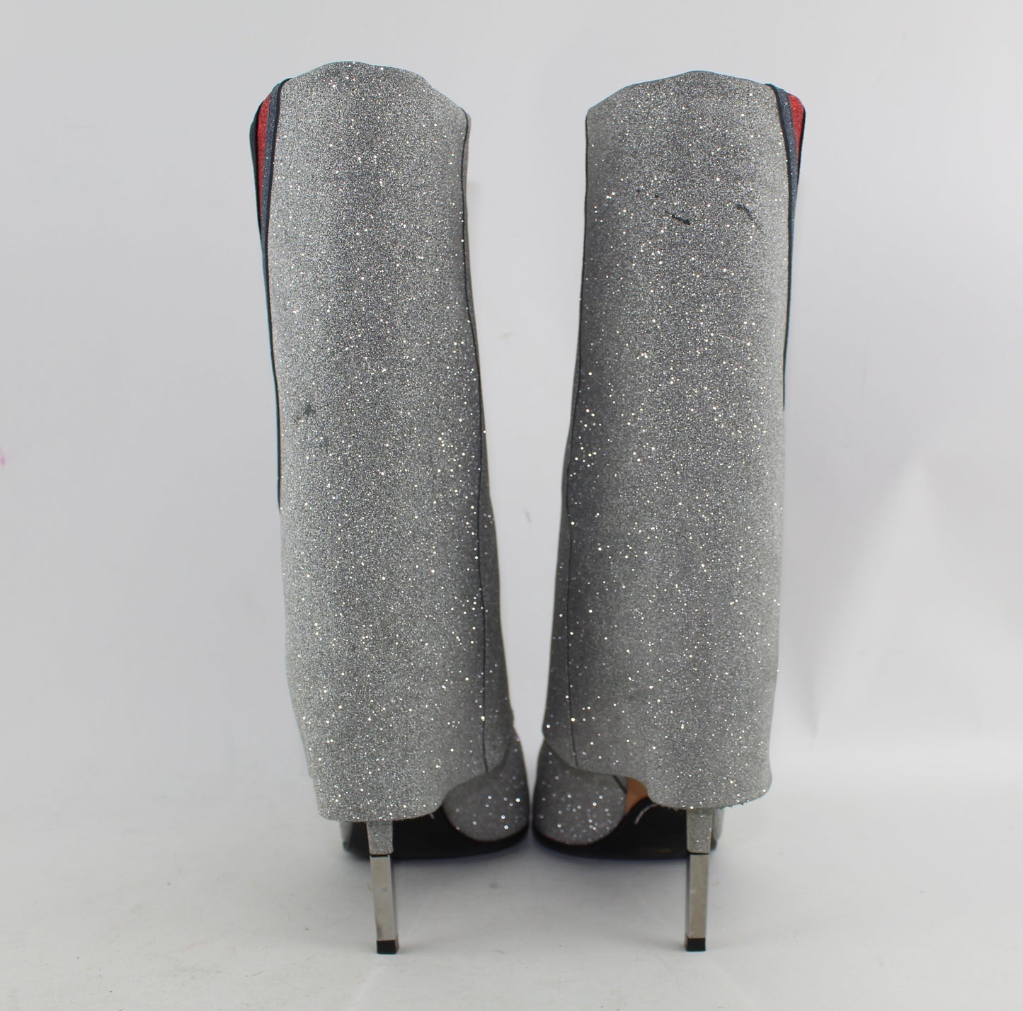 Balmain Babette Flash Glittered Leather Boots size 40.5