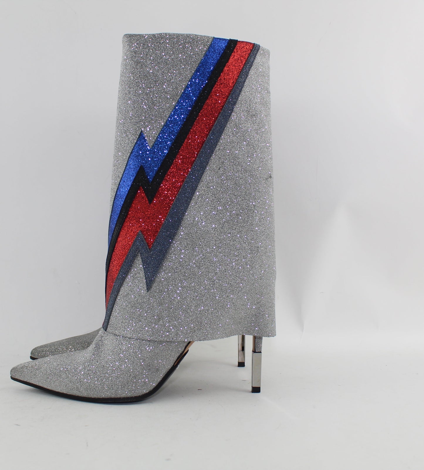 Balmain Babette Flash Glittered Leather Boots size 40.5