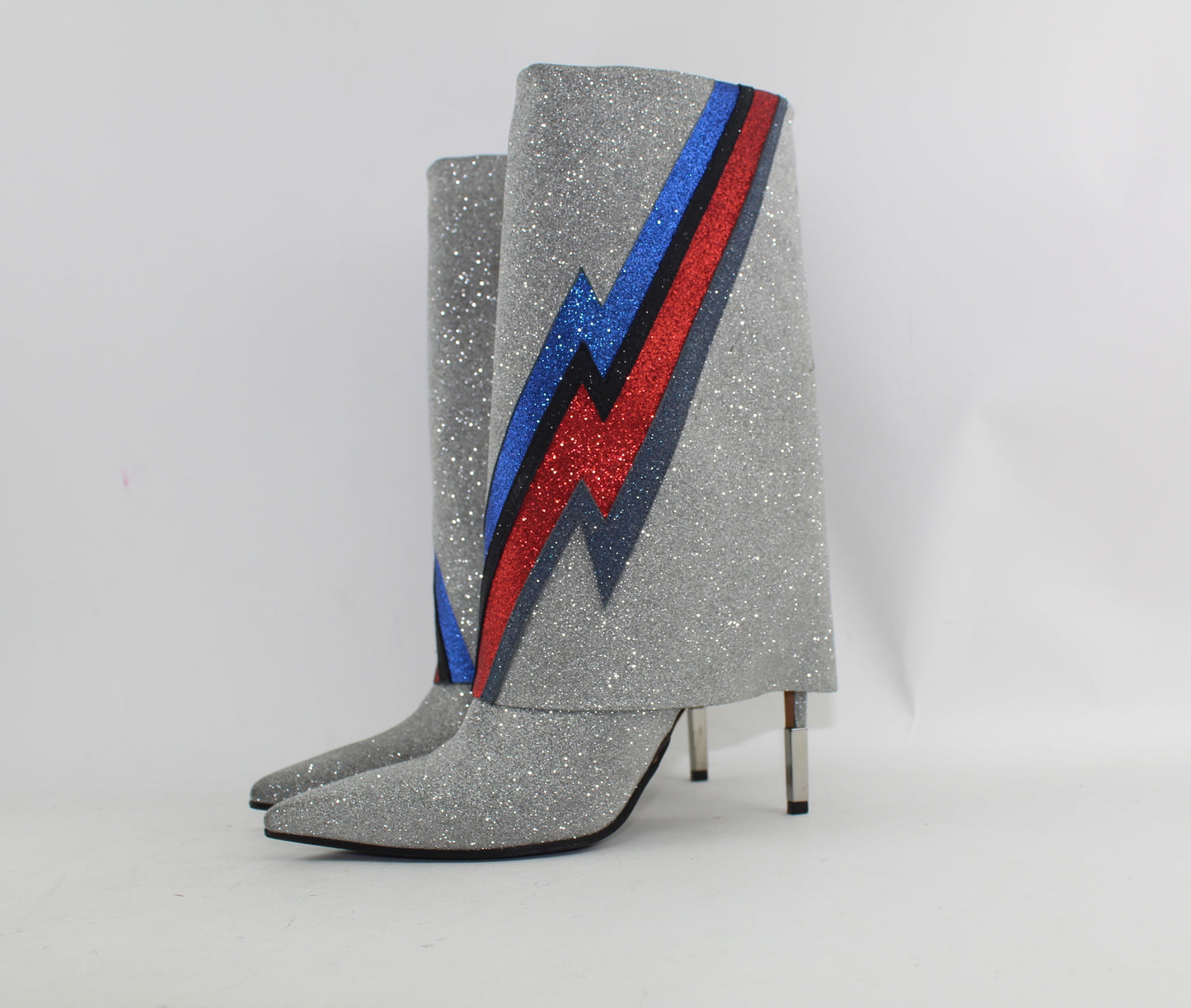 Balmain Babette Flash Glittered Leather Boots size 40.5