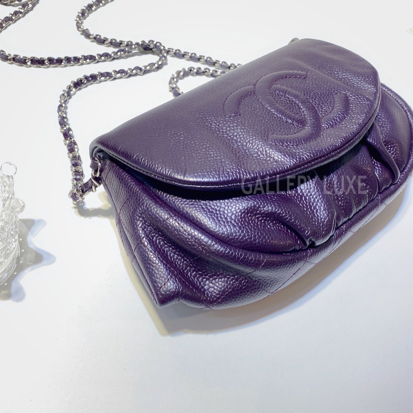 No.2895-Chanel Caviar Halfmoon Wallet On Chain