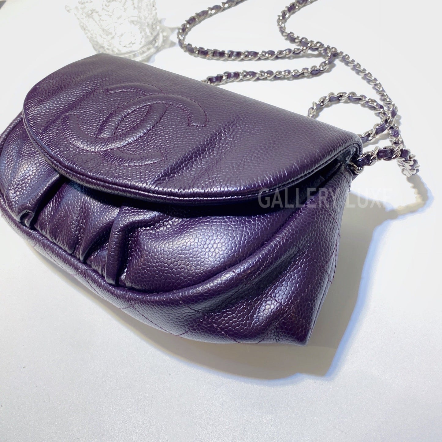 No.2895-Chanel Caviar Halfmoon Wallet On Chain