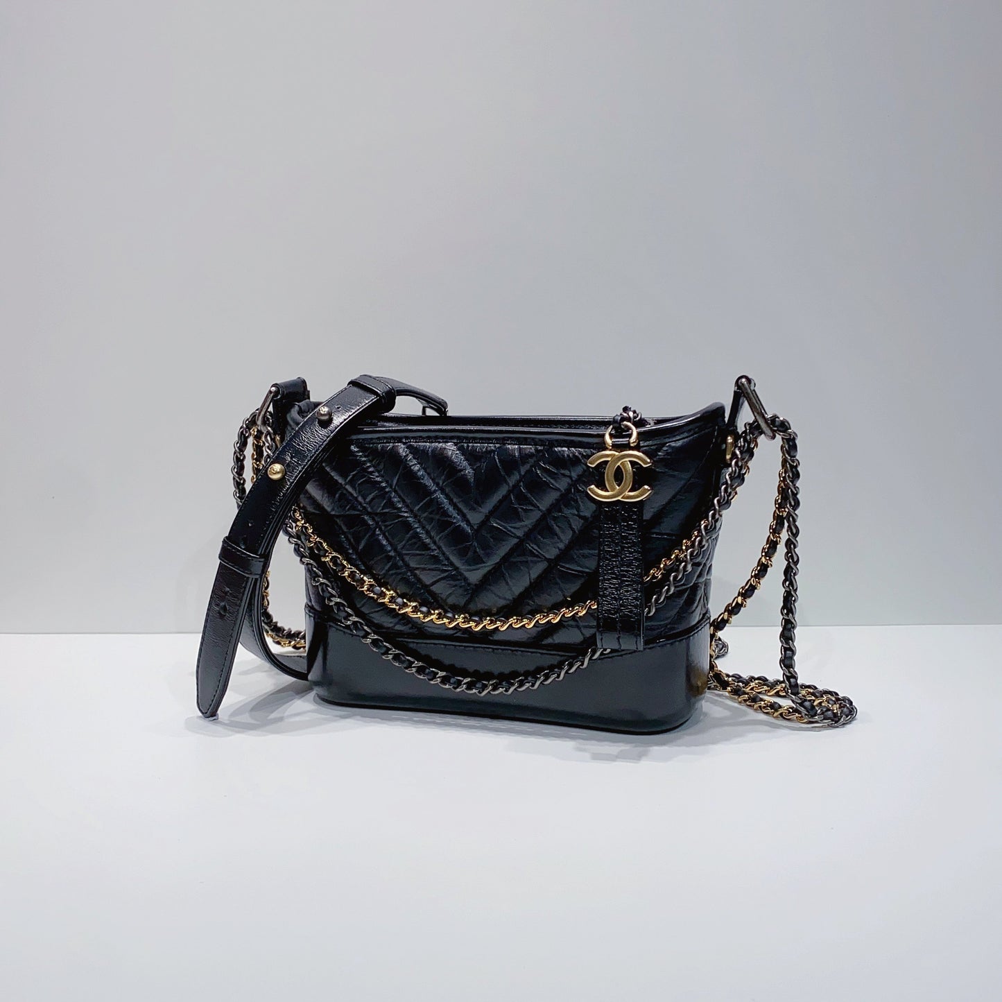 No.3777-Chanel Small Chevron Gabrielle Hobo Bag