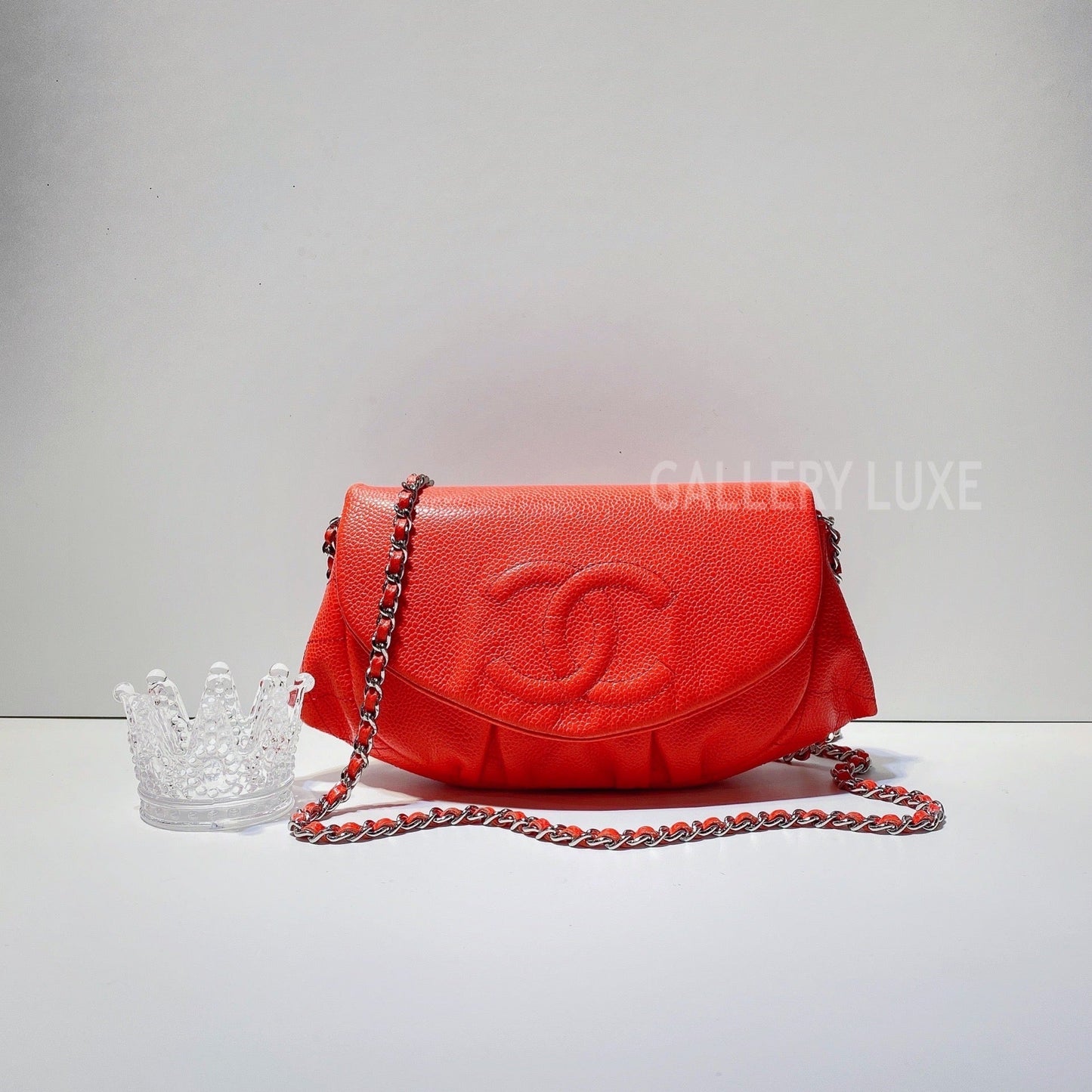 No.2894-Chanel Caviar Halfmoon Wallet On Chain