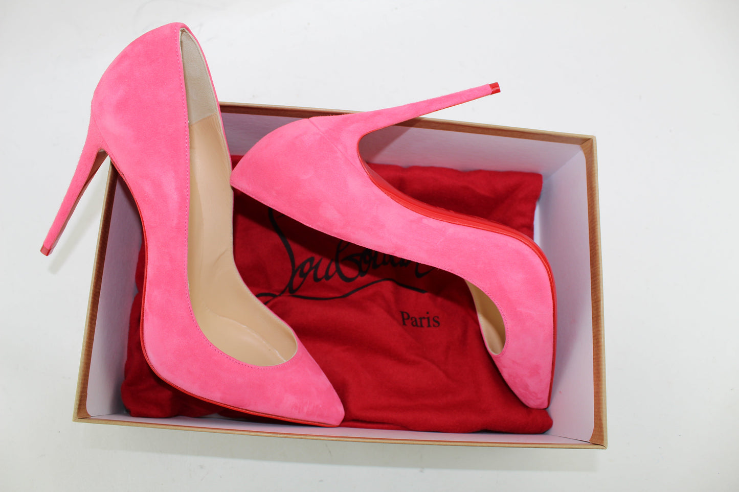 CHRISTIAN LOUBOUTIN PIGALLE FOLLIES 100 VEAU VELOURS SIZE 38.5