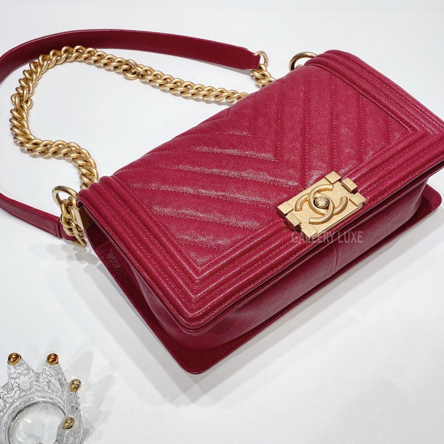 No.3410-Chanel Caviar Chevron Boy 25cm