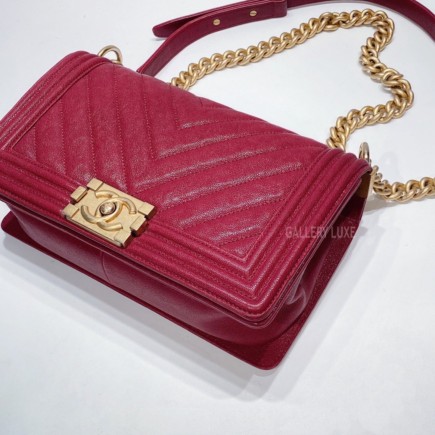 No.3410-Chanel Caviar Chevron Boy 25cm