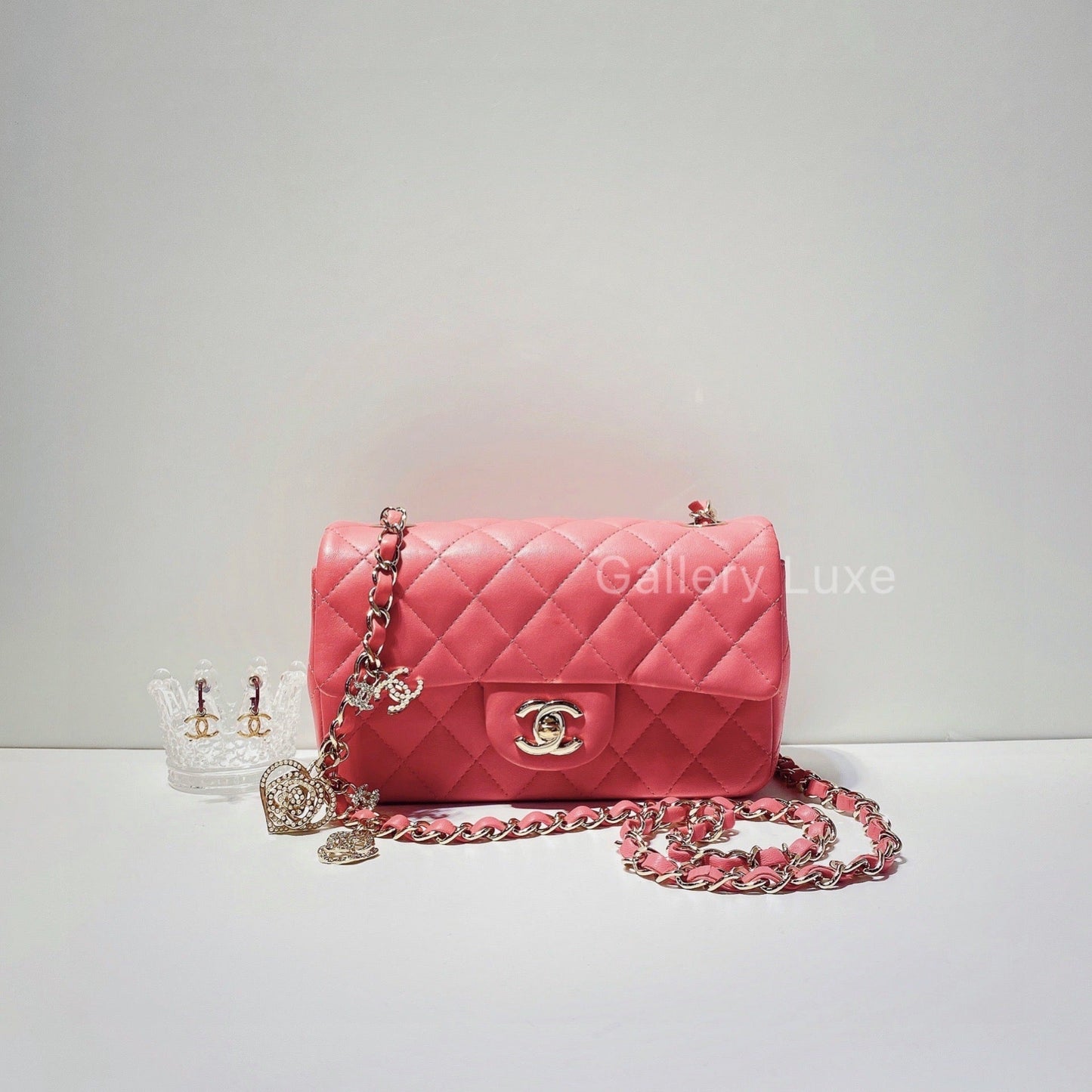 No.3973-Chanel Lambskin Valentine Classic Mini 20cm Flap Bag