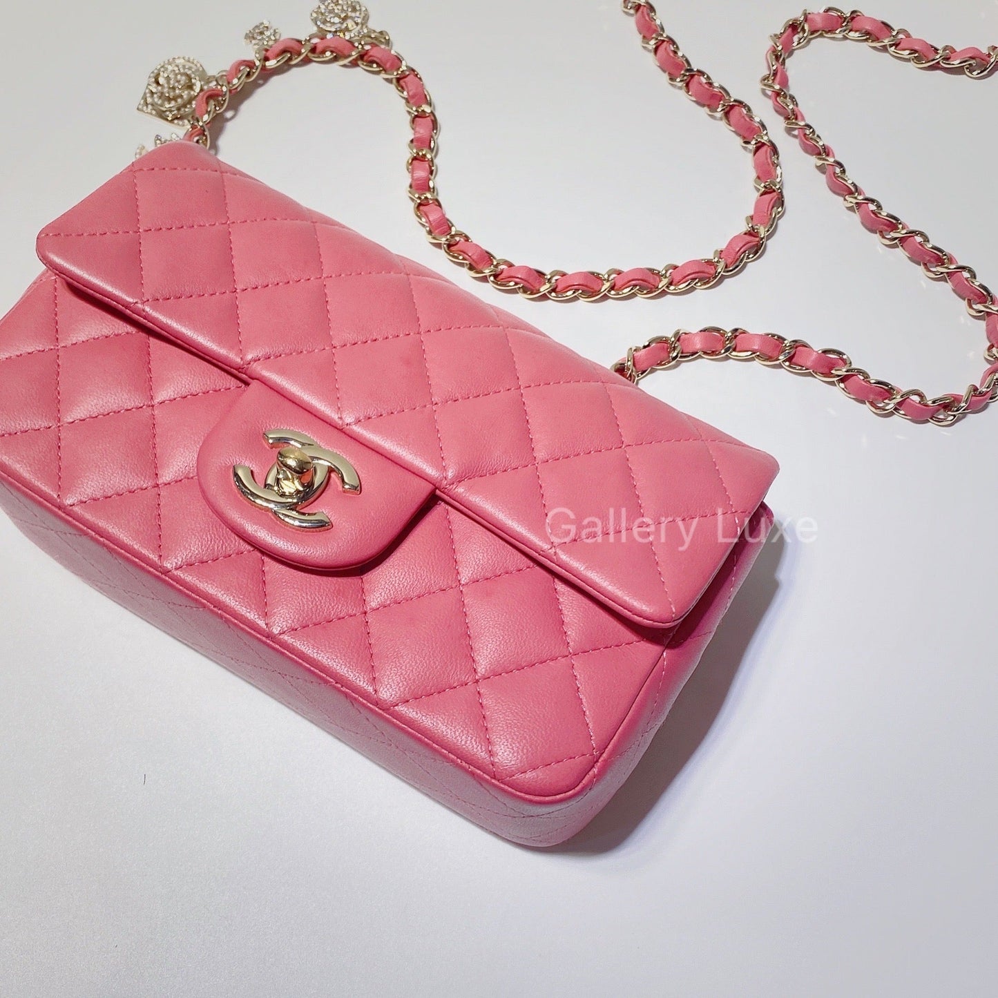 No.3973-Chanel Lambskin Valentine Classic Mini 20cm Flap Bag
