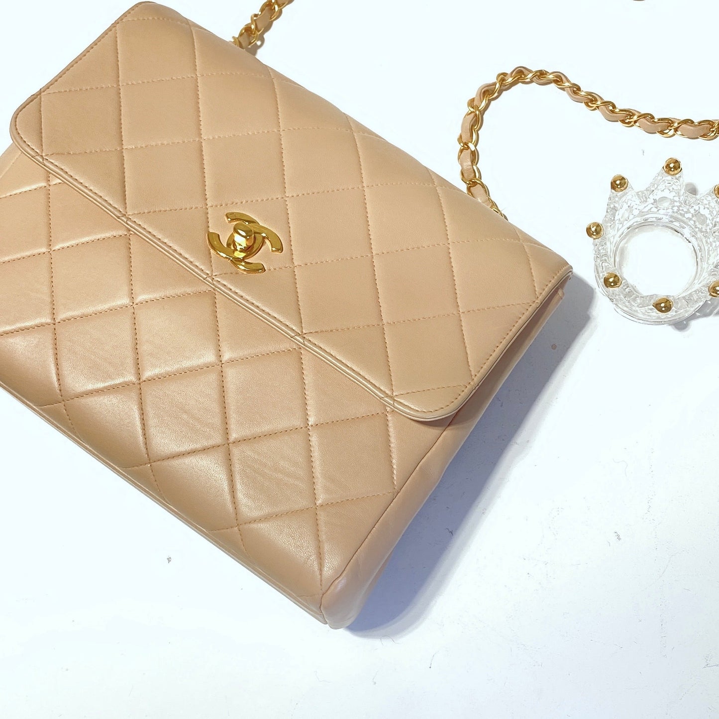 No.2163-Chanel Vintage Lambskin Shoulder Bag