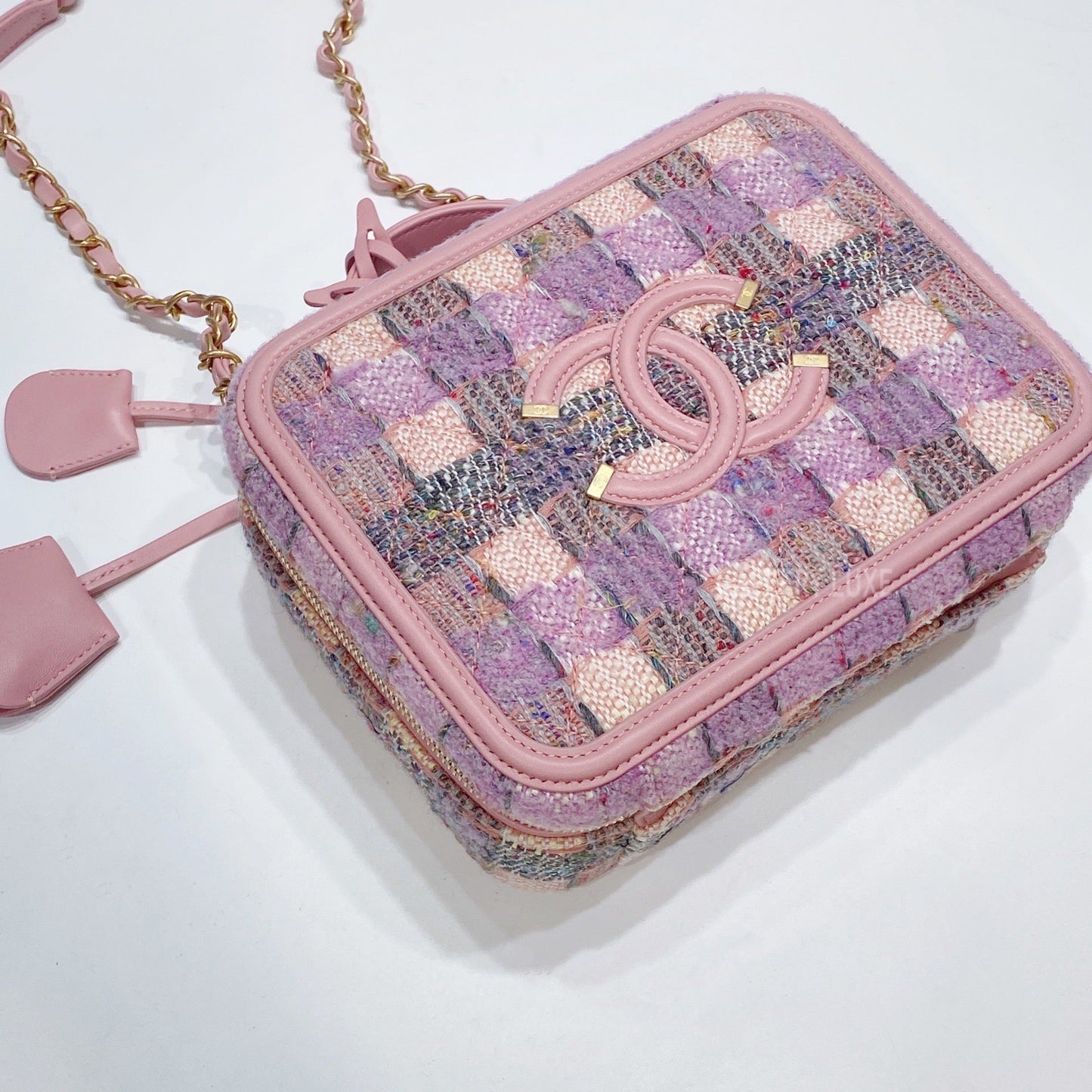No.3416-Chanel Tweed Medium CC Filigree Vanity Case (Unsued / 未使用品)