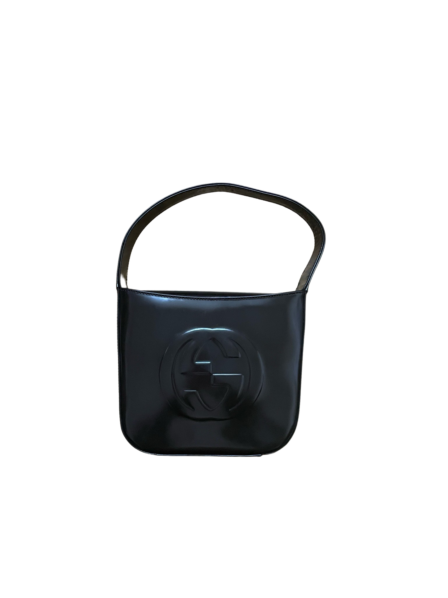 Luxury Gucci Dark Brown Patent Leather Handbag