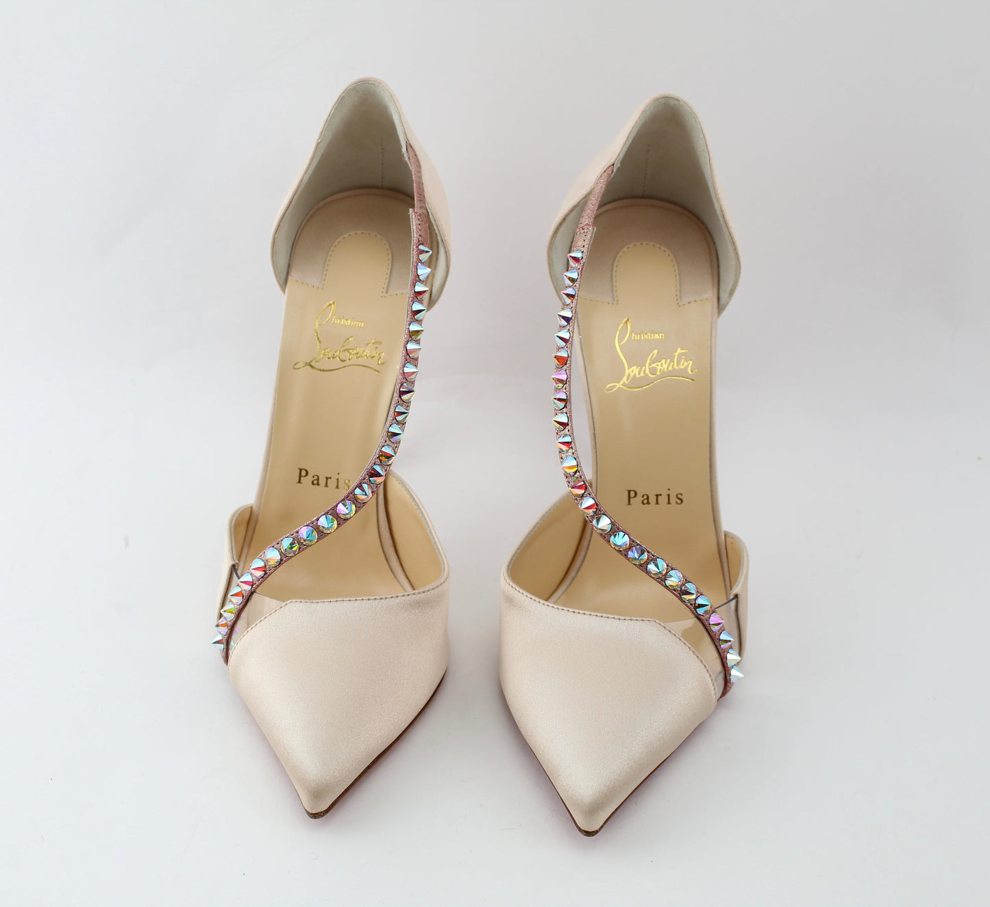 CHRISTIAN LOUBOUTIN KRYSTAL CROSS 100MM SIZE 39