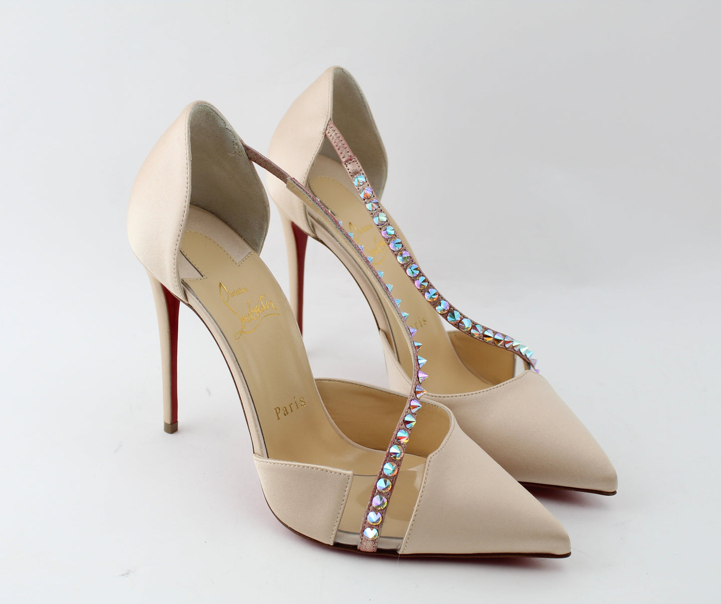 CHRISTIAN LOUBOUTIN KRYSTAL CROSS 100MM SIZE 39