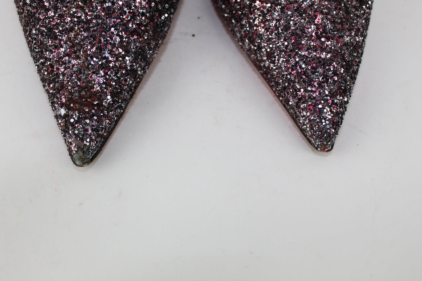 CHRISTIAN LOUBOUTIN IRIZA HALF D'ORSAY GLITTER PUMP SIZE 38.5
