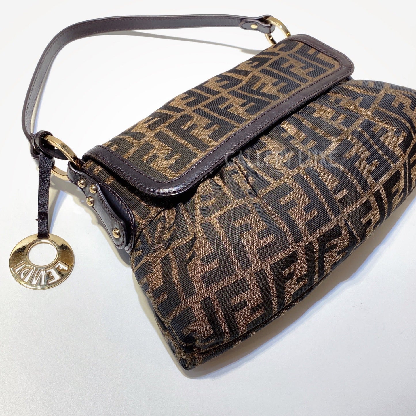 No.2960-Luxury FendiTobacco Zucca Canvas Shoulder Bag