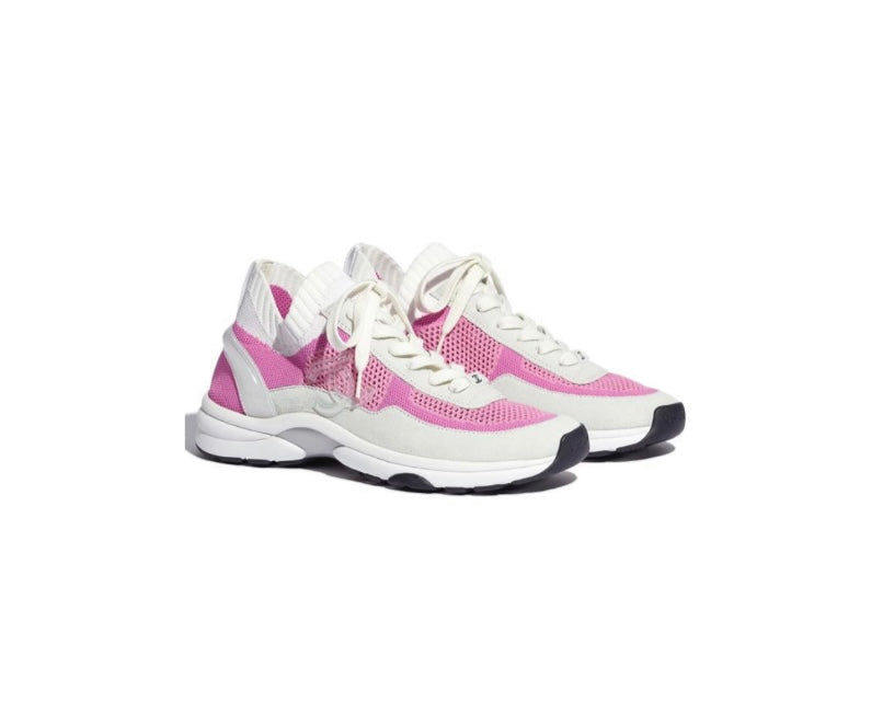 Chanel Fabric Lace-up Logo Trainers