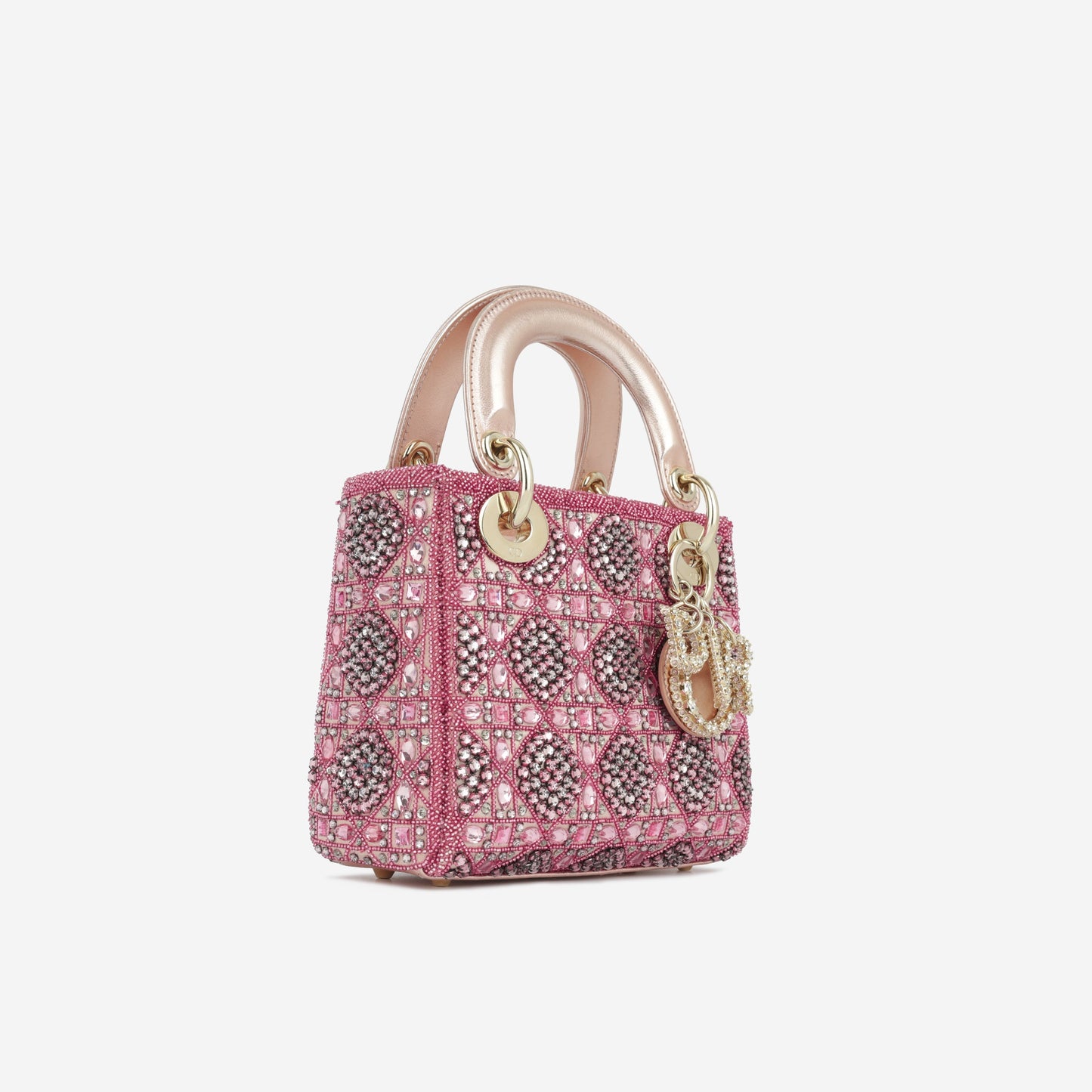 Luxury Dior Mini Lady Luxury Dior - Pink Crystal Beaded