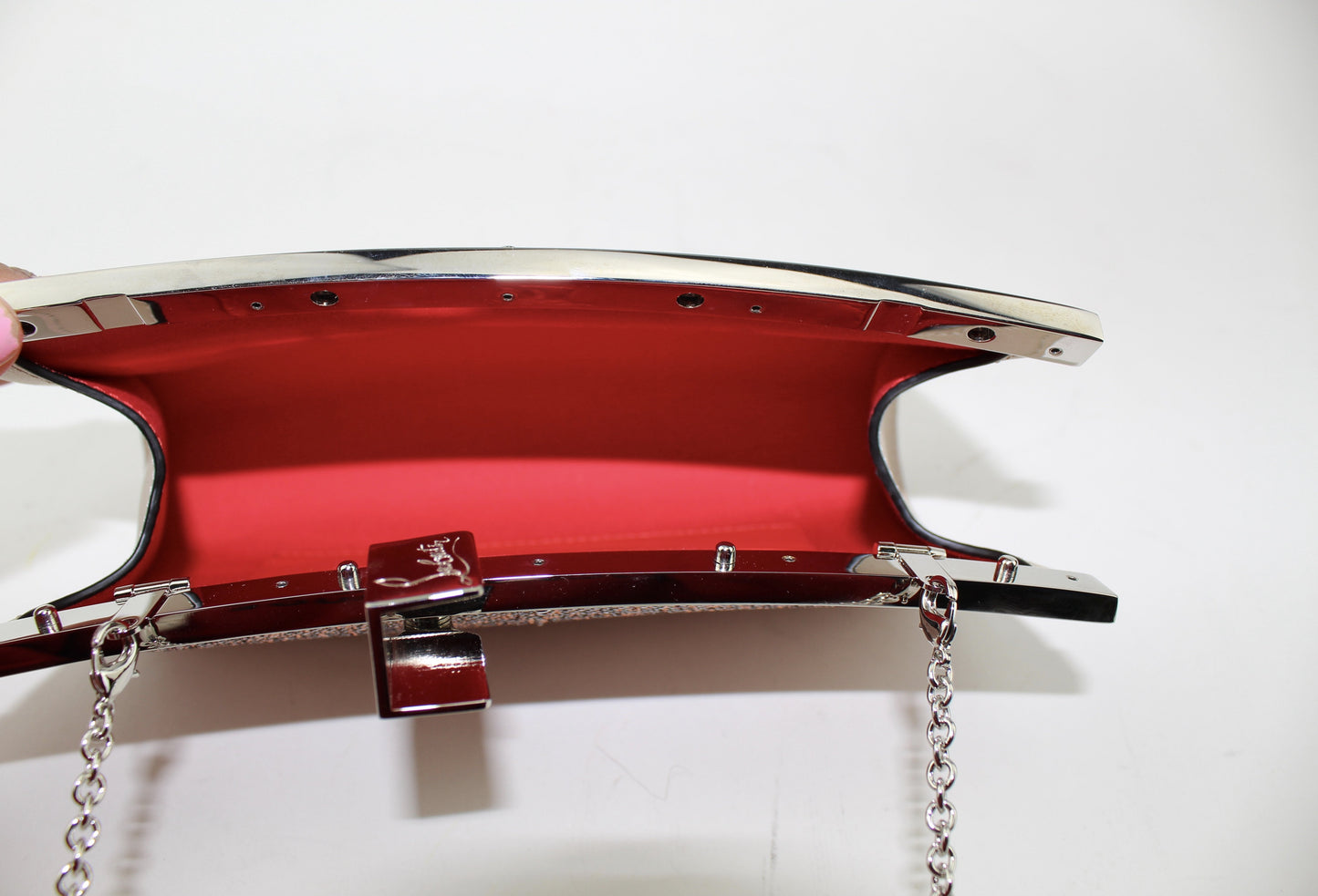 CHRISTIAN LOUBOUTIN PALMETTE SMALL EVENING CLUTCH