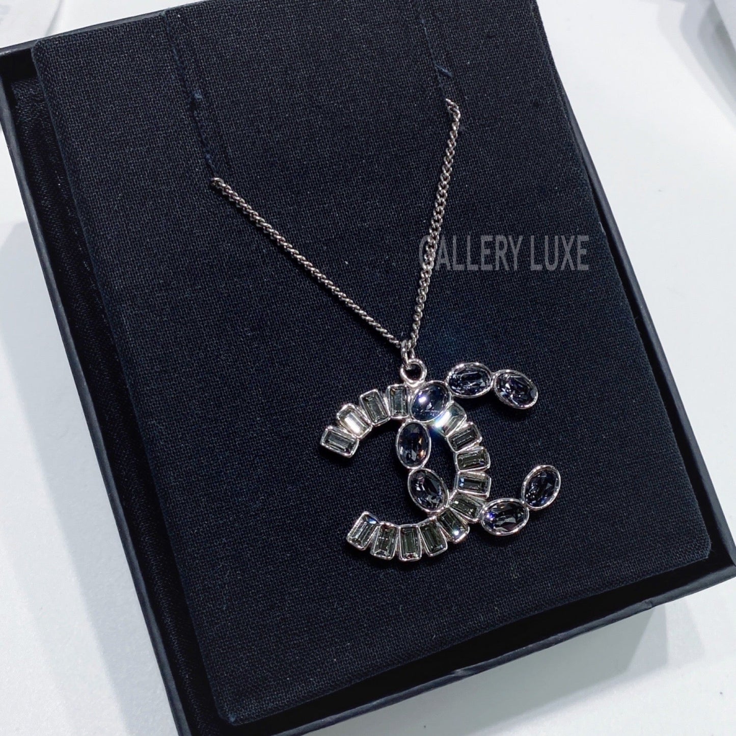 No.3478-Chanel Crystal & Metal Coco Mark Necklace