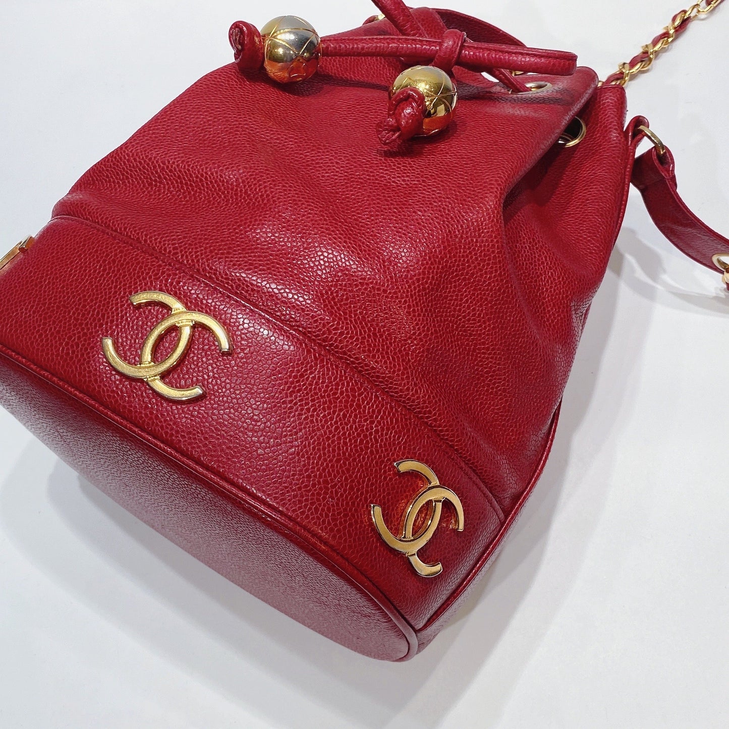 No.3550-Chanel Vintage Triple CC Caviar Bucket Bag