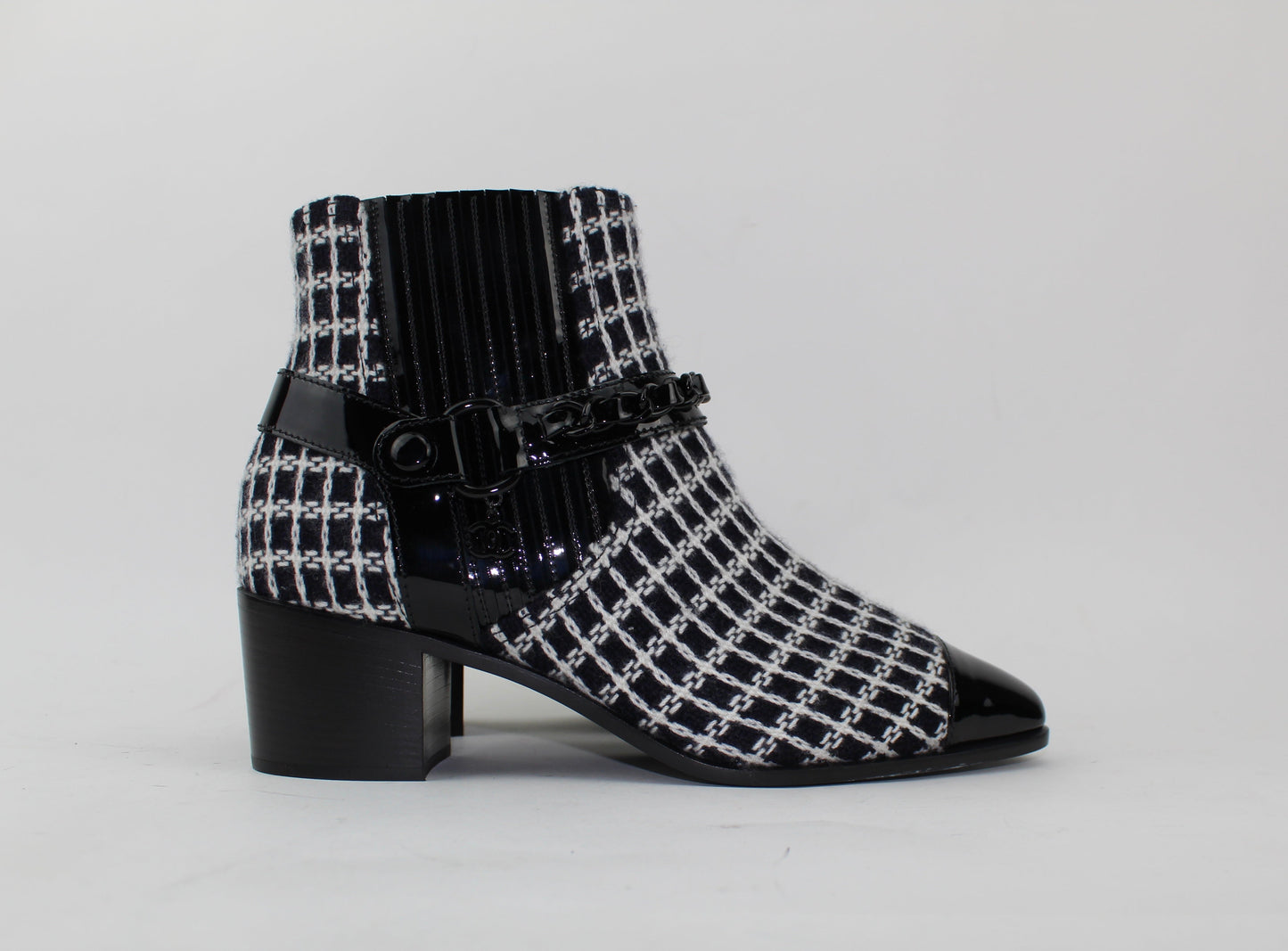 CHANEL TWEED SHORT BOOTS