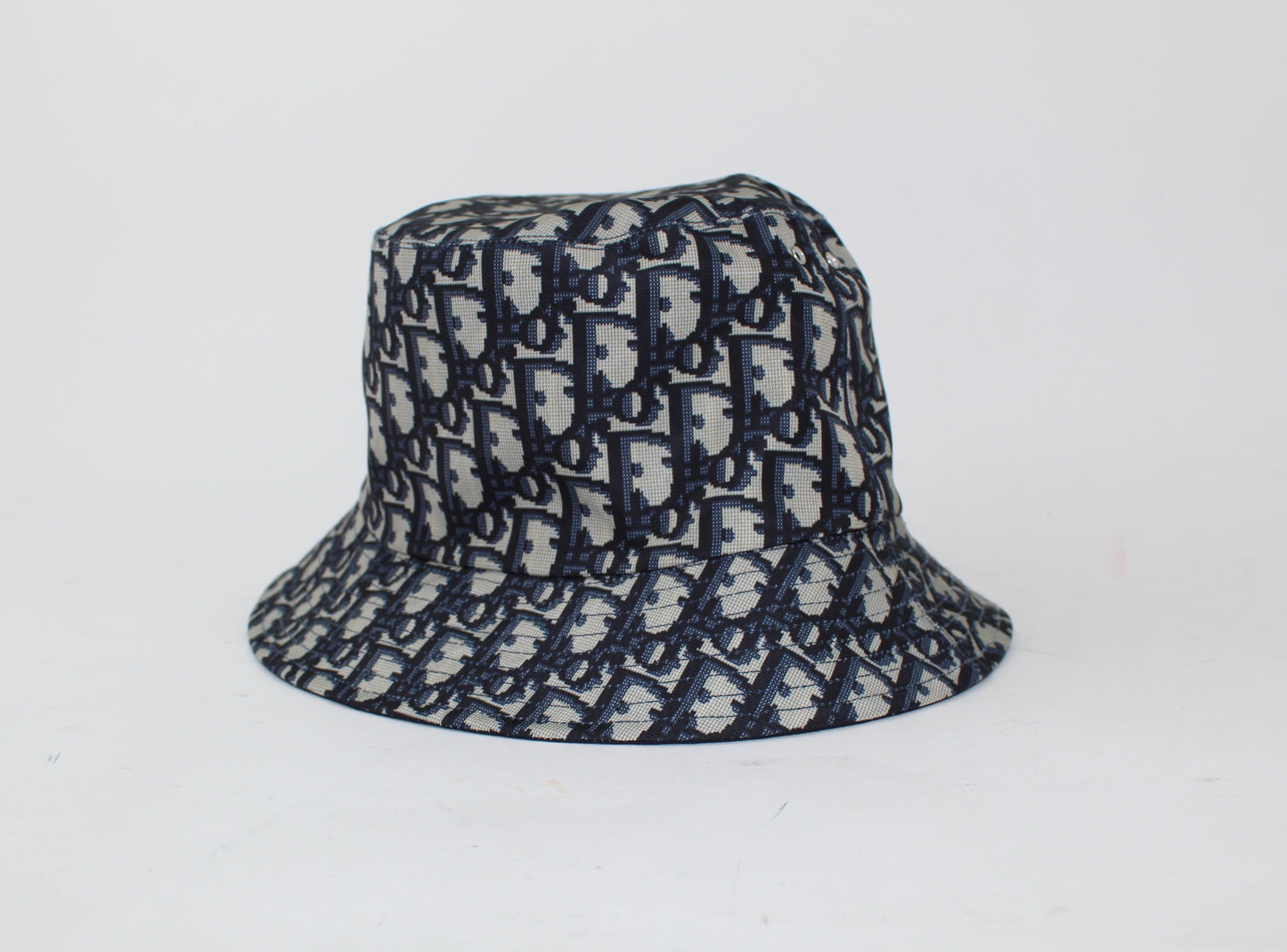 DIOR TEDDY D CD OBLIQUE BLUE SMALL-BRIM BUCKET HAT SIZE 58