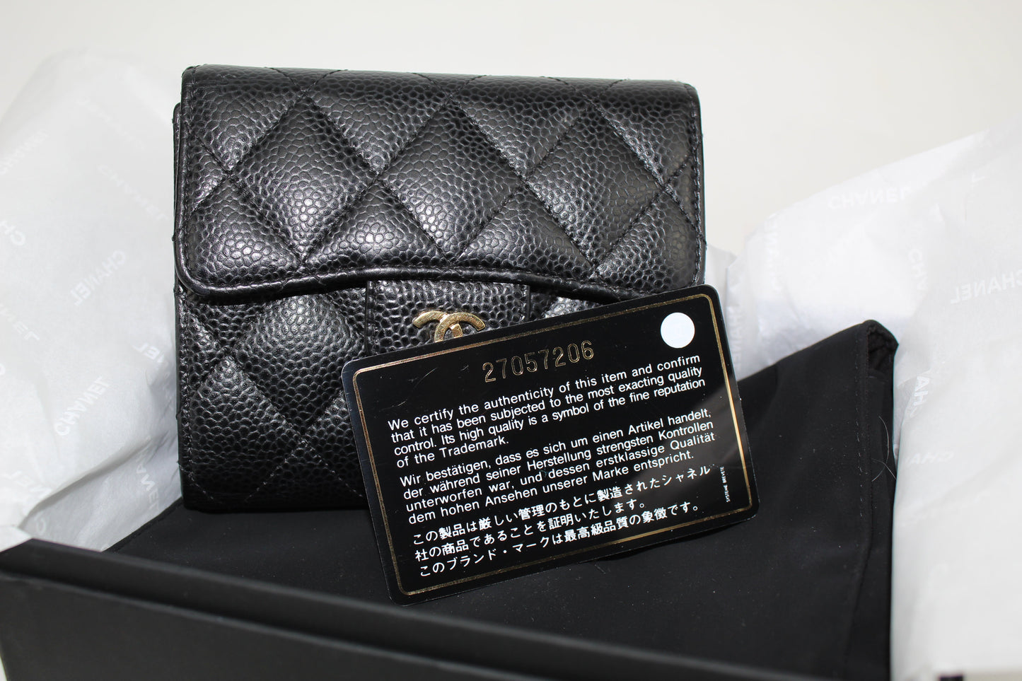 CHANEL CLASSIC SMALL CAVIER FLAP WALLET