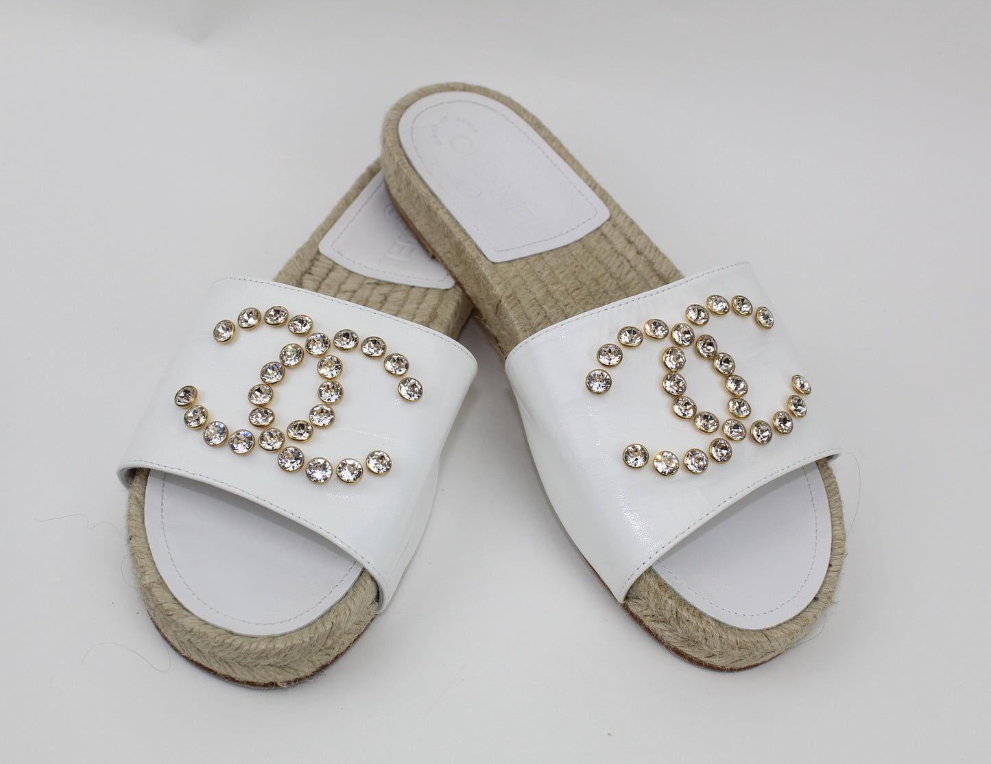 CHANEL PATENT CALFSKIN MULES