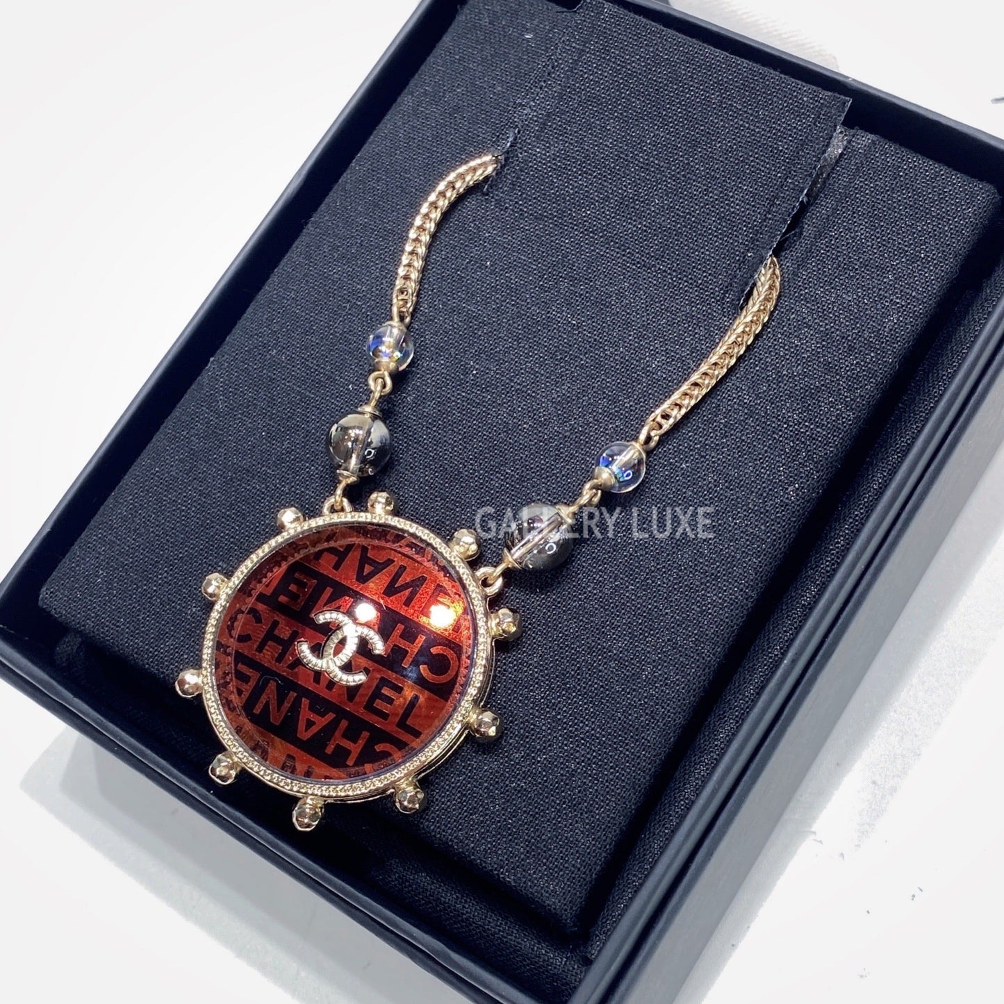 No.001316-2-Chanel Gold Metal Round Necklace