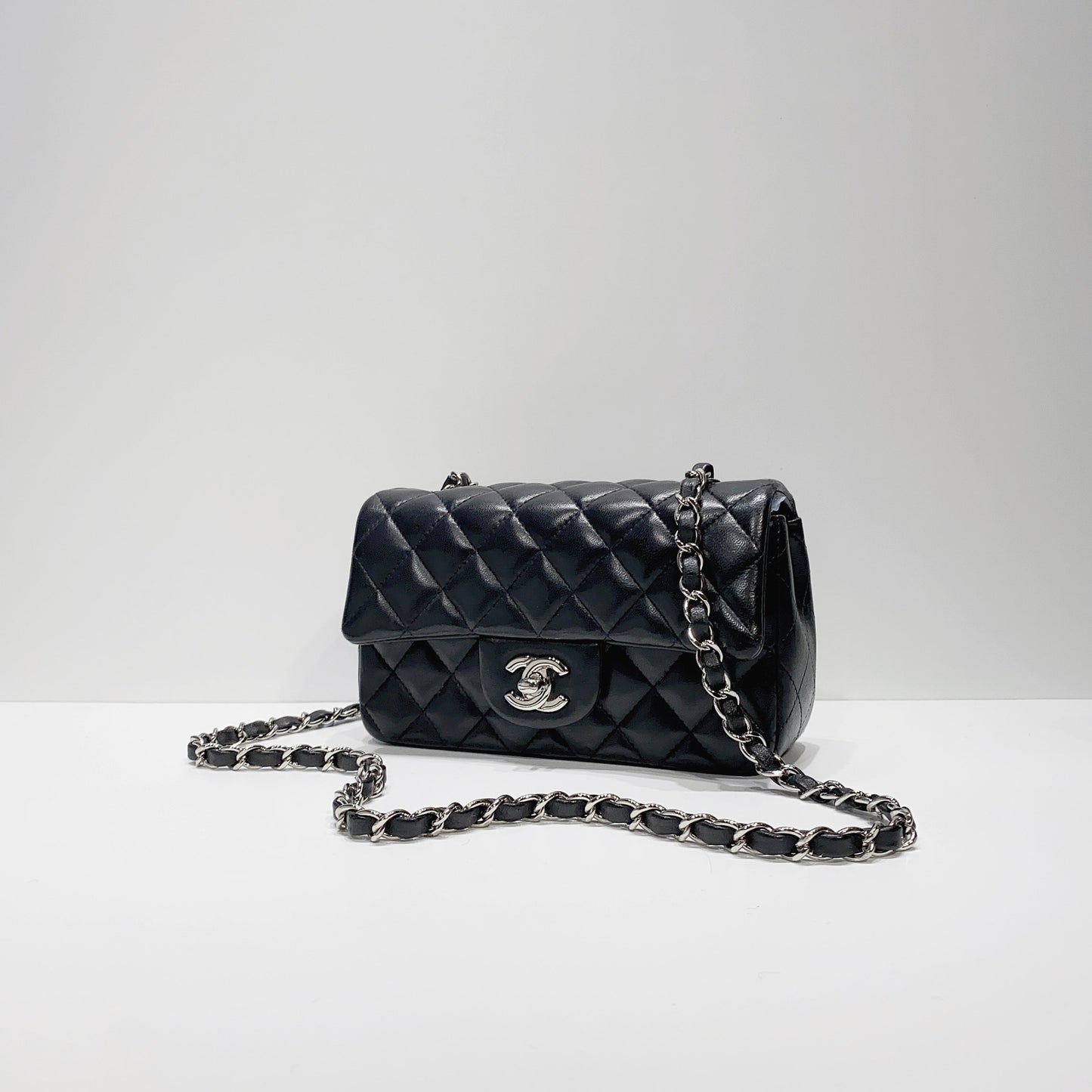 No.3859-Chanel Lambskin Rectangular Classic Flap Mini 20cm