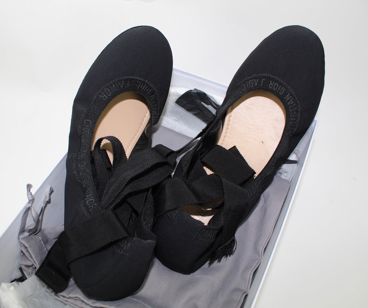 DIOR ACADEMY LACE-UP BALLERINA FLATS
