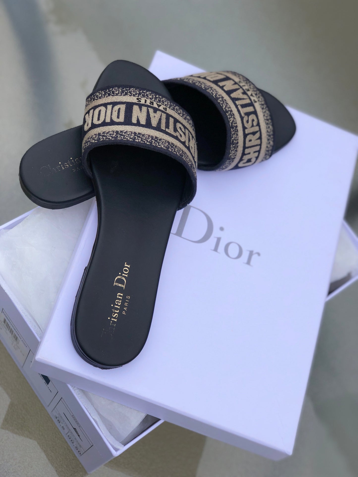 CHRISTIAN DIOR DWAY MULES SIZE 38.5